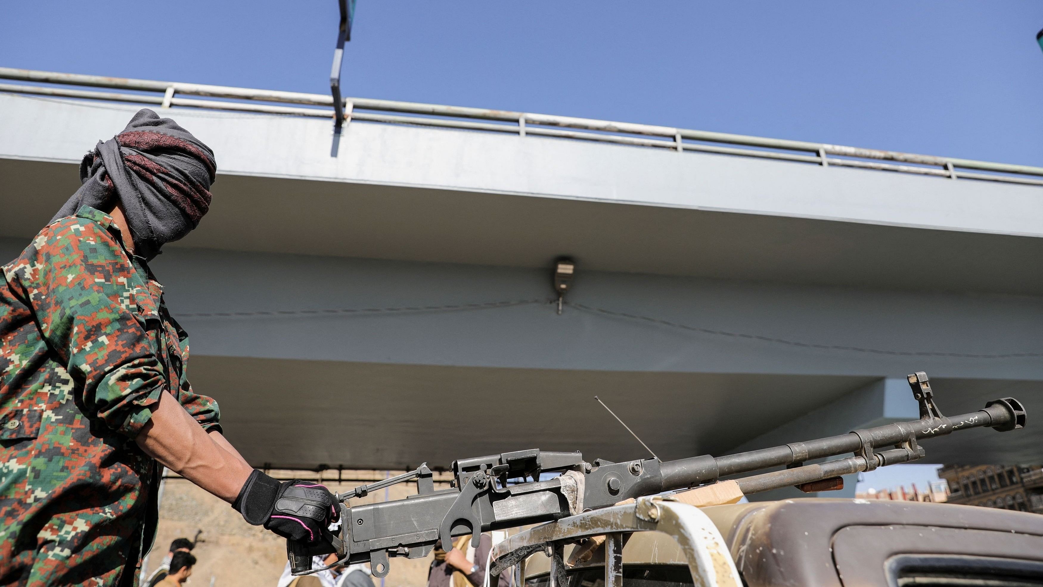 <div class="paragraphs"><p>A Houthi follower rides on the back of a pick-up truck during a parade in solidarity with the Palestinians in the Gaza Strip and to show support to Houthi strikes on ships in the Red Sea and the Gulf of Aden, in Sanaa, Yemen January 29, 2024.</p></div>