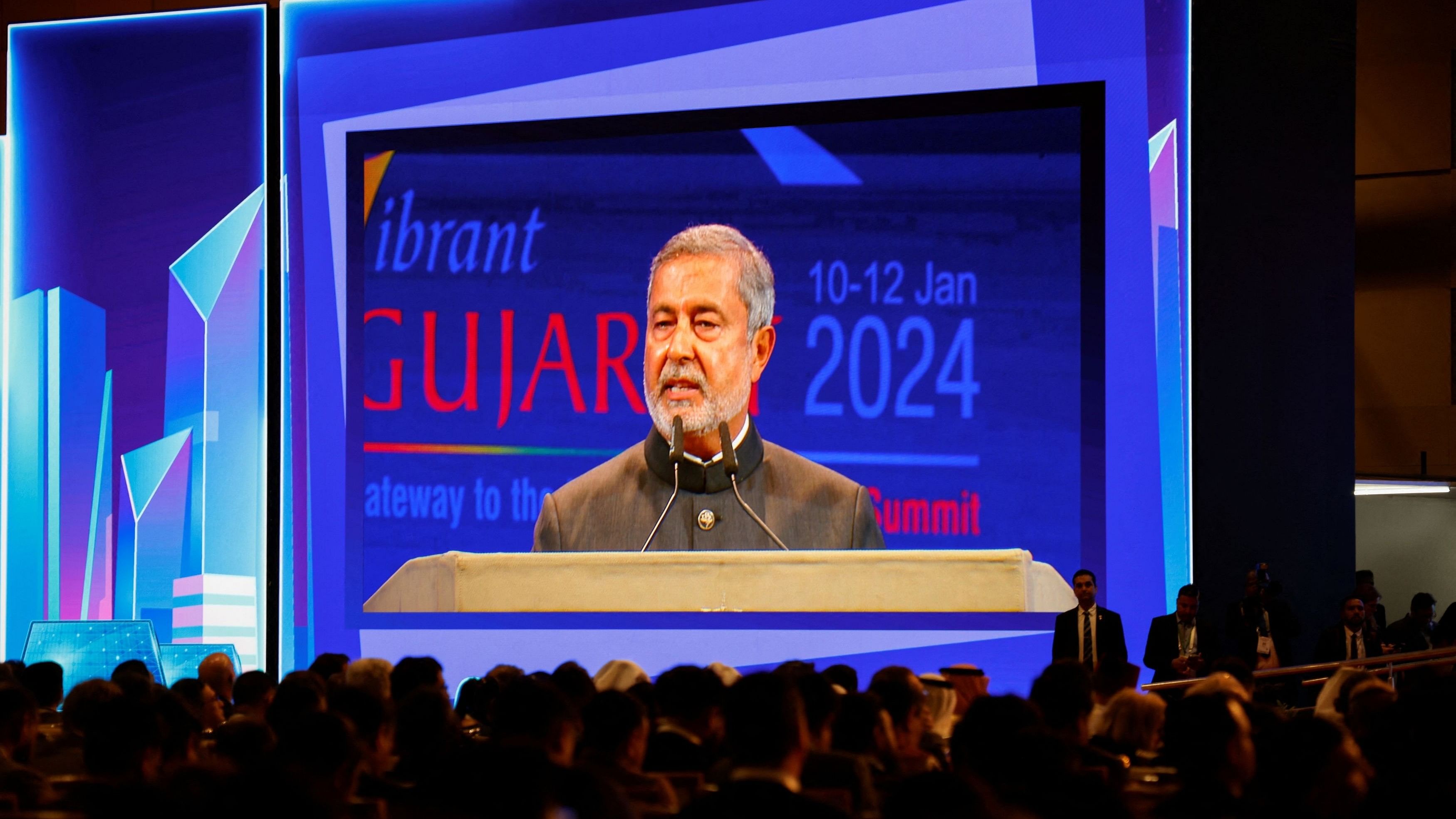 <div class="paragraphs"><p>CEO of Micron Technology, Sanjay Mehrotra speaks during the Vibrant Gujarat Global Summit</p></div>