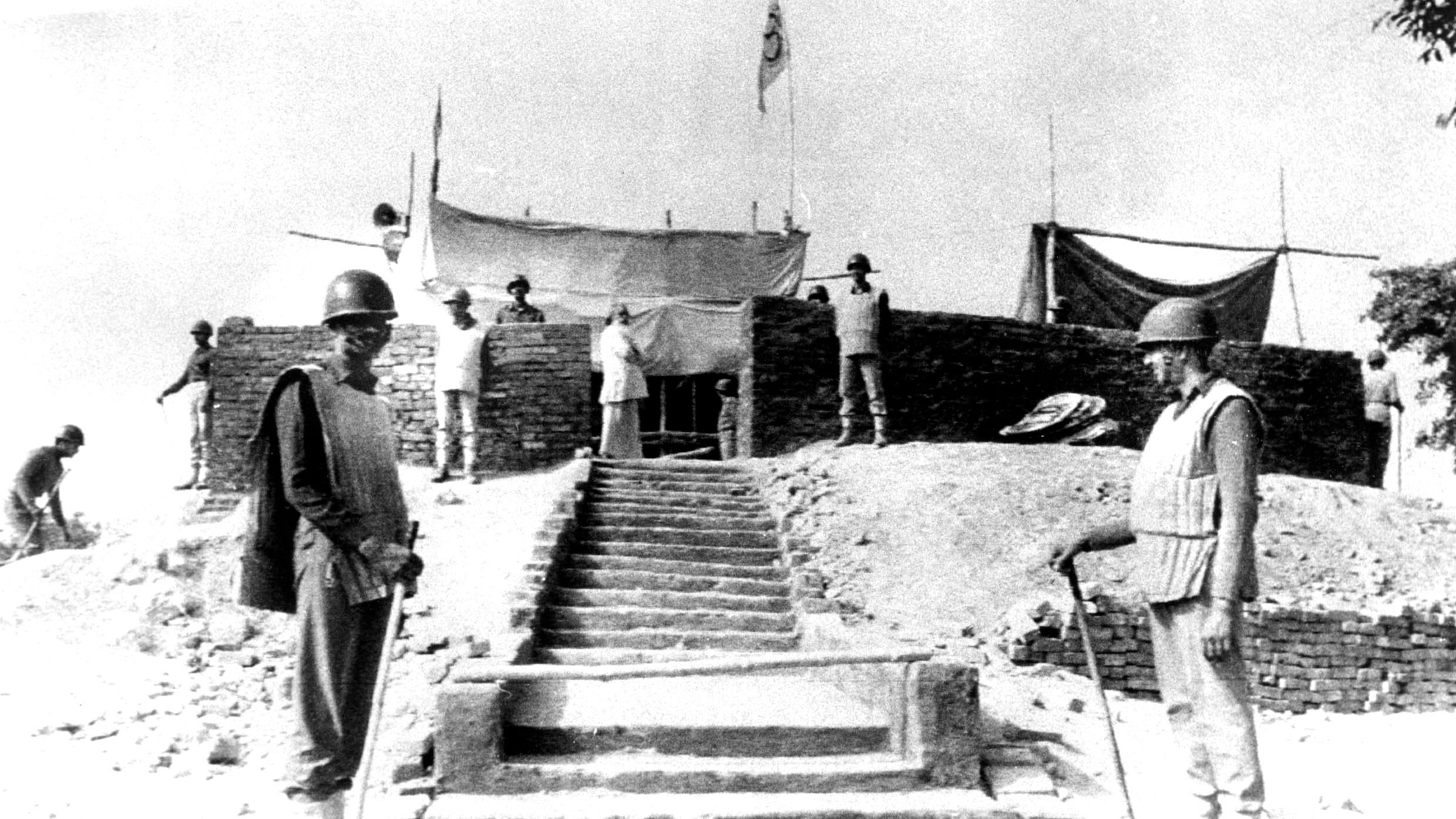<div class="paragraphs"><p>Police and para-military personnel guarding the Lord Ram idol at the hastily constructed temple at Ram Janmabhoomi_ Babri Masjid complex in Ayodhya.</p></div>