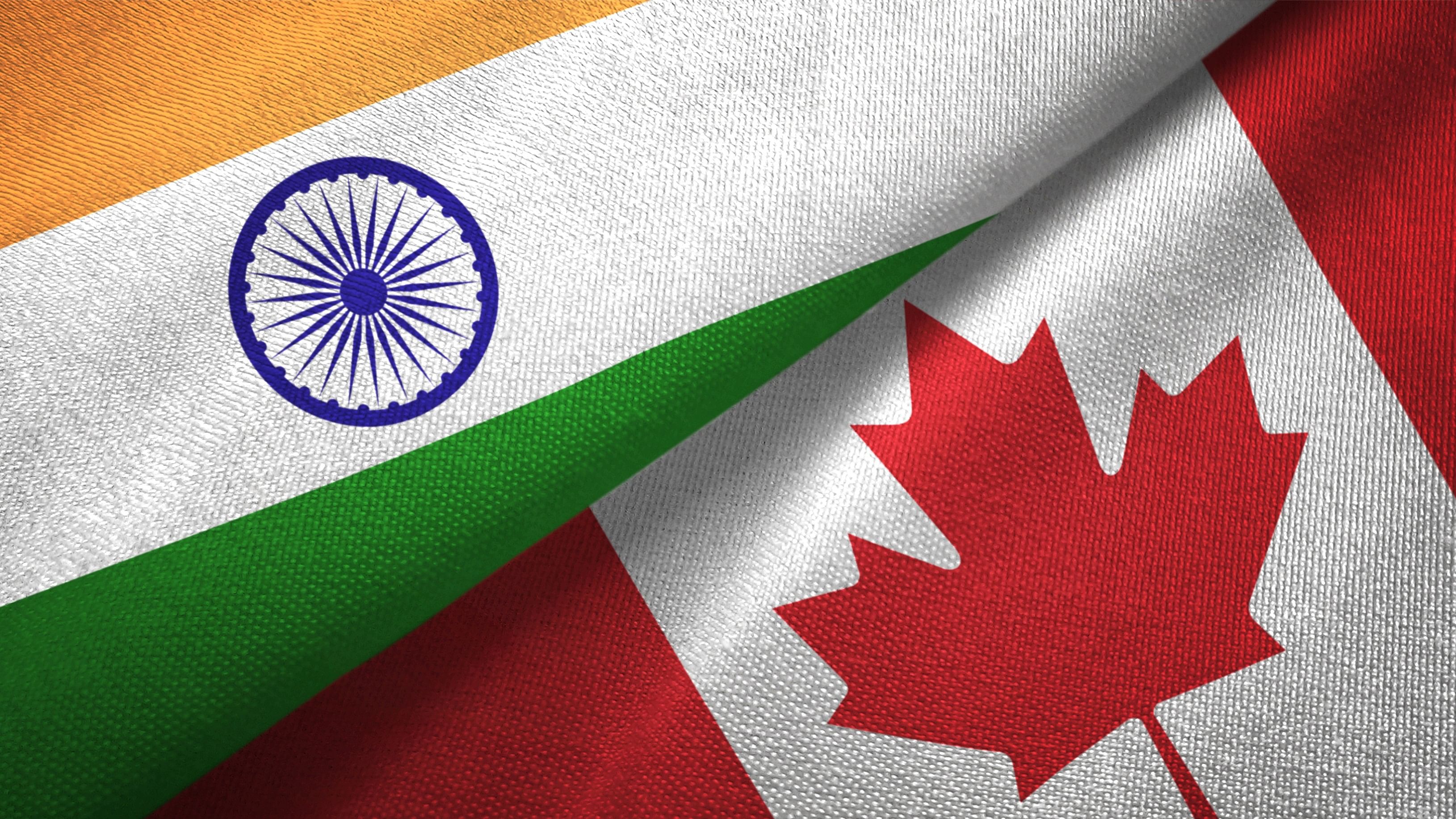 <div class="paragraphs"><p>India and Canada's National flag.</p></div>