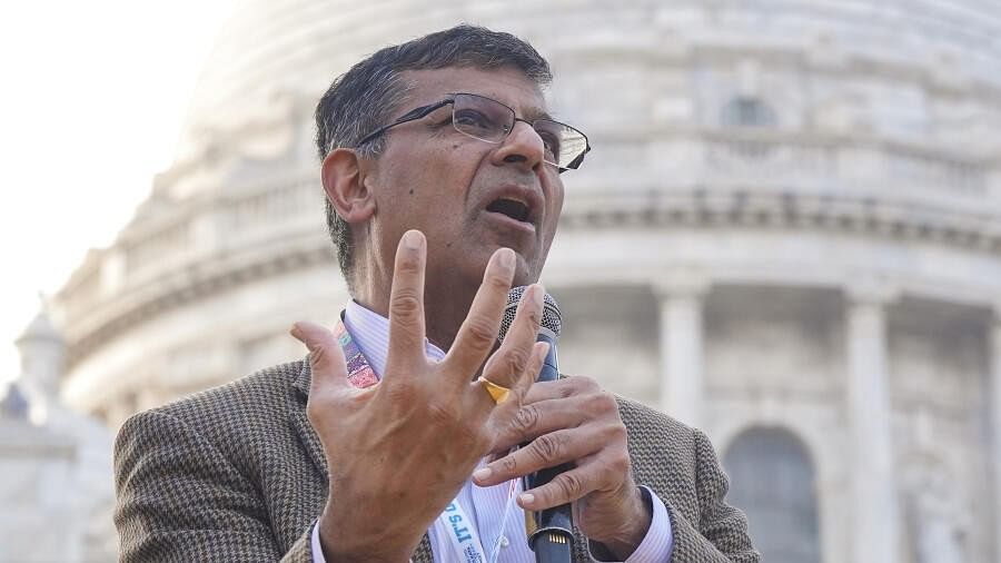 <div class="paragraphs"><p>Former RBI Governor Raghuram Rajan speaks during Tata Steel Kolkata Literary Meet 2024 at Victoria Memorial in Kolkata, Friday, Jan. 26, 2024.</p></div>