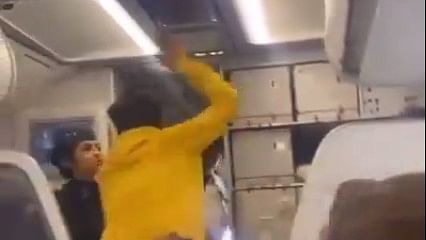 <div class="paragraphs"><p>A screengrab of video showing the IndiGo flight passenger assaulting the pilot.</p></div>