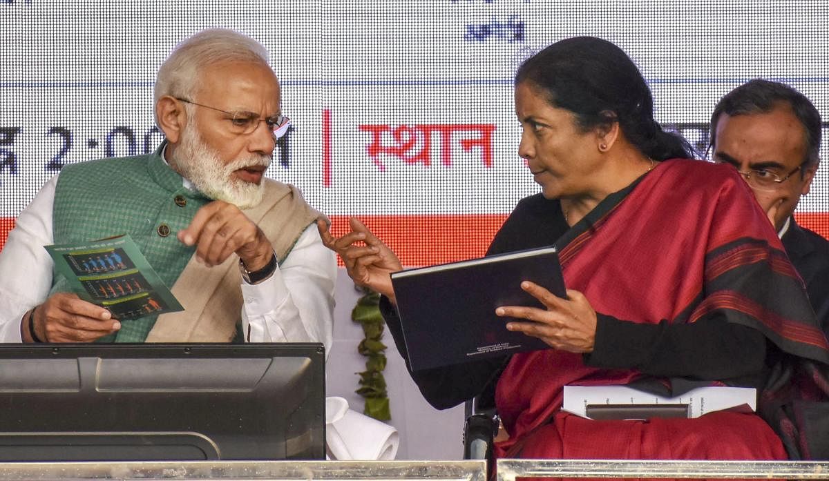 <div class="paragraphs"><p>Prime Minister Narendra Modi with Union Finance Minister Nirmala Sitharaman</p></div>