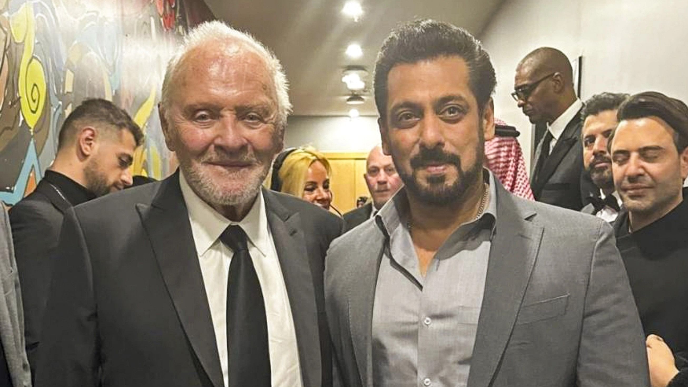 <div class="paragraphs"><p>Actor and director Anthony Hopkins with actor Salman Khan at Joy Awards, in Riyadh, Saudi Arabia. </p></div>