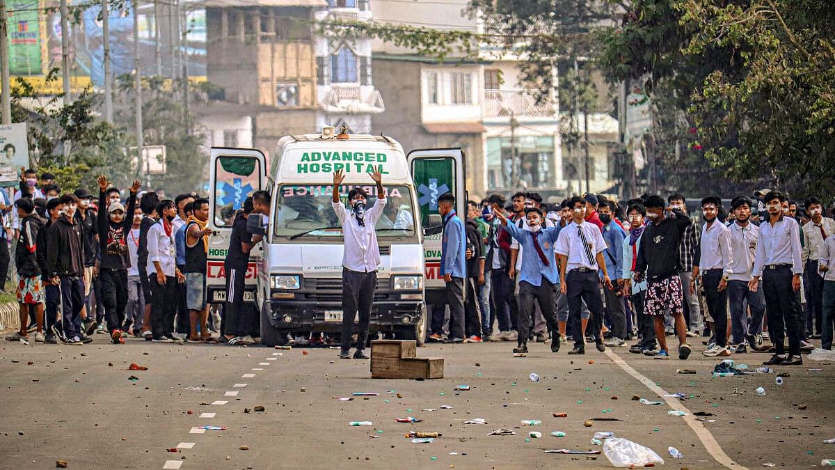 <div class="paragraphs"><p>File photo of students protest against the killing of two missing students by unknown miscreants and demand peace in Manipur.</p></div>