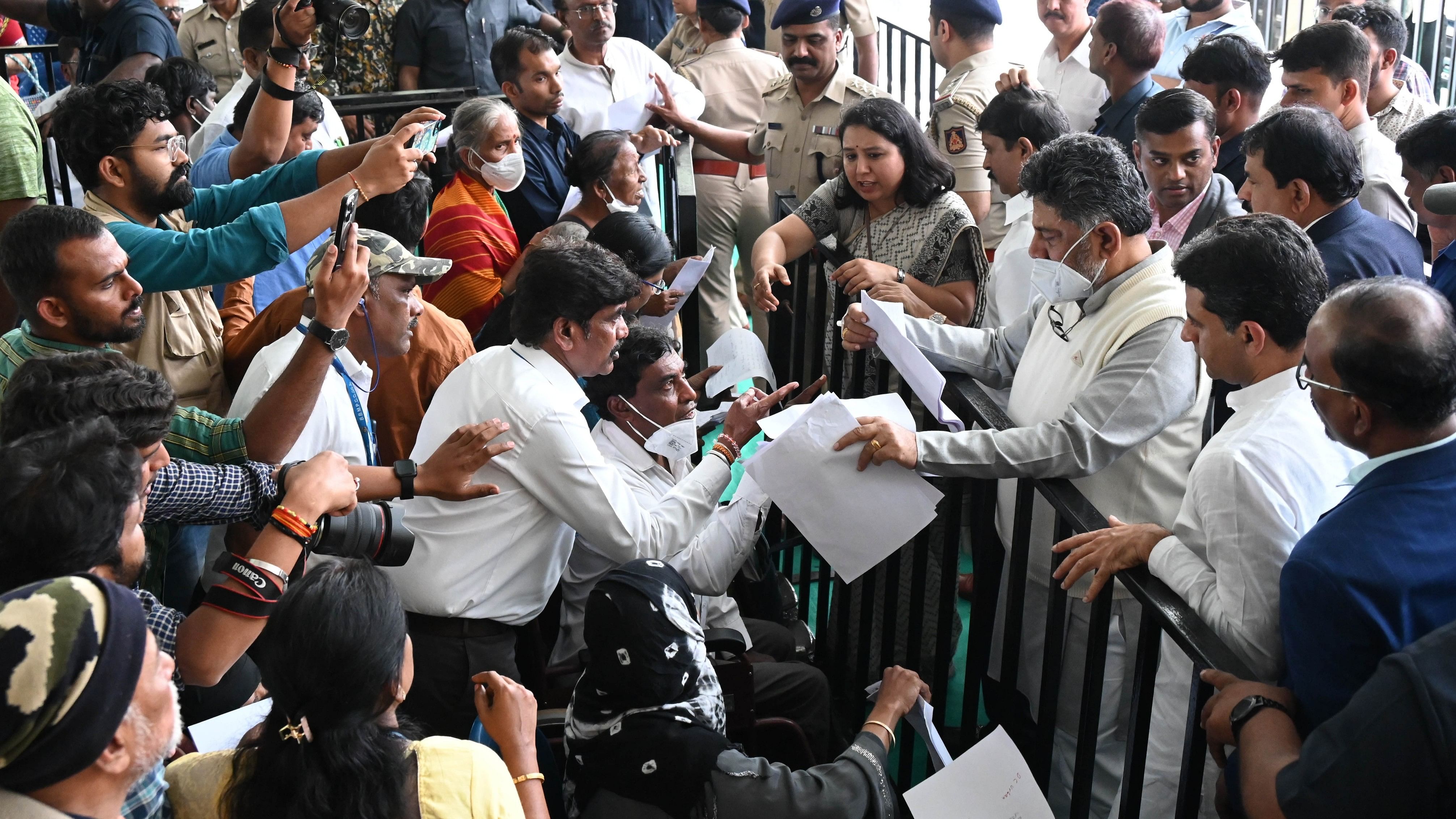 <div class="paragraphs"><p>Deputy Chief Minister D K Shivakumar during the 'Government at your doorstep' programme in Bengaluru on Saturday.&nbsp;</p></div>
