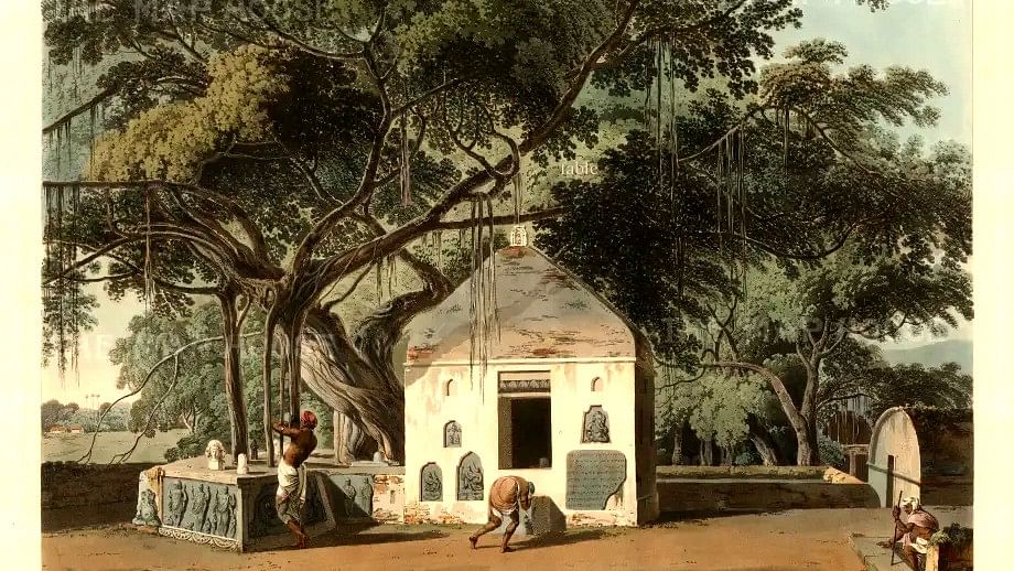 <div class="paragraphs"><p>A watercolour painting of&nbsp;Vishnupad Temple.</p></div>