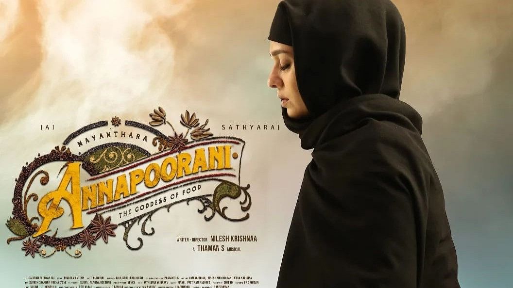 <div class="paragraphs"><p>Poster of <em>Annapoorni</em> featuring Nayanthara.</p></div>