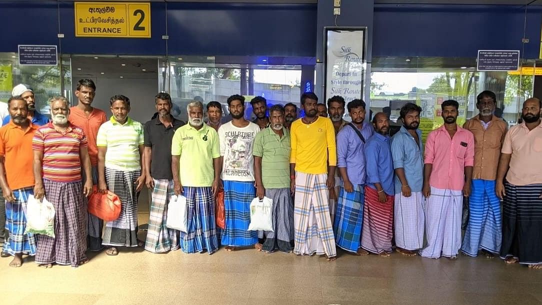 <div class="paragraphs"><p>A photo of the fishermen released by Sri Lanka.&nbsp;</p></div>