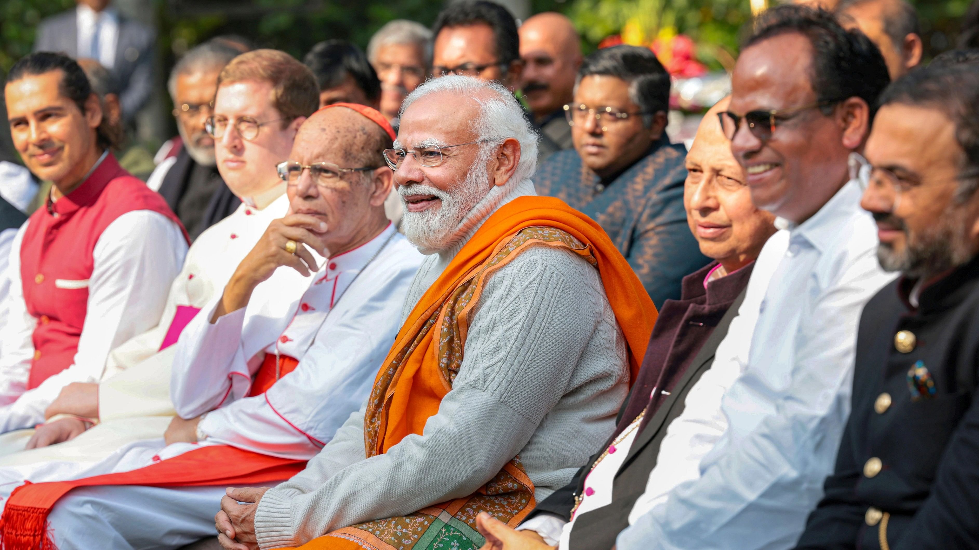 <div class="paragraphs"><p>Prime Minister Narendra Modi with Christian community members during Christmas celebrations at 7, Lok Kalyan Marg, in New Delhi</p></div>