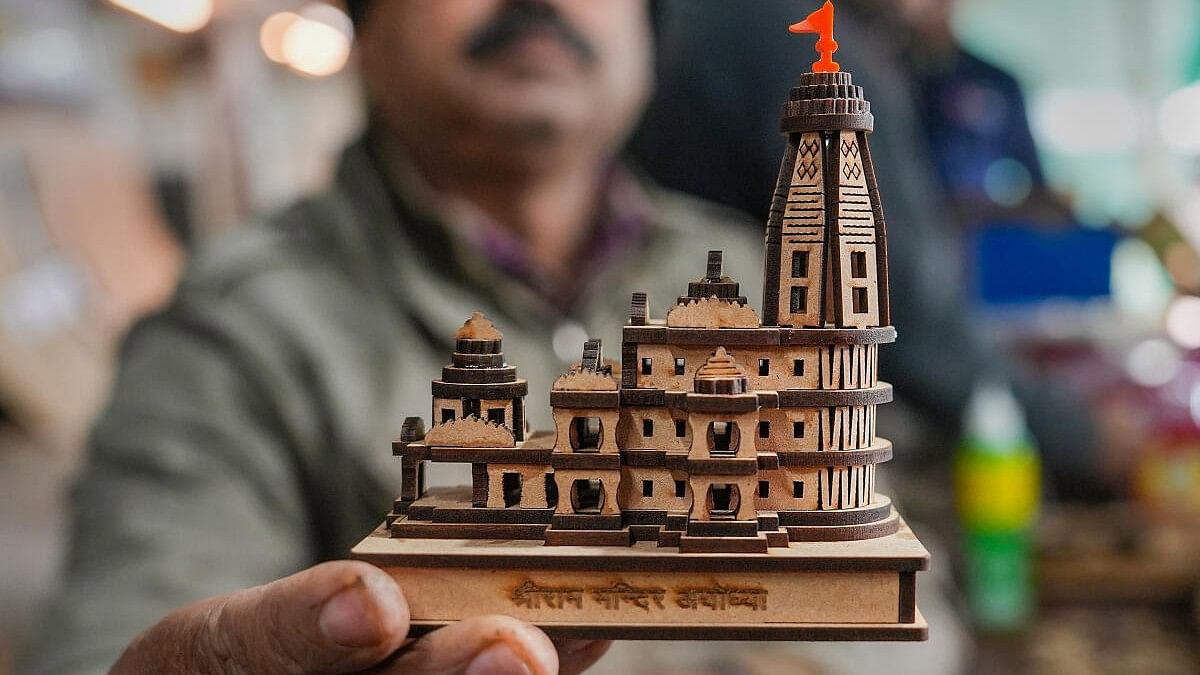 <div class="paragraphs"><p>A miniature version of the Ayodhya Ram Mandir.</p></div>