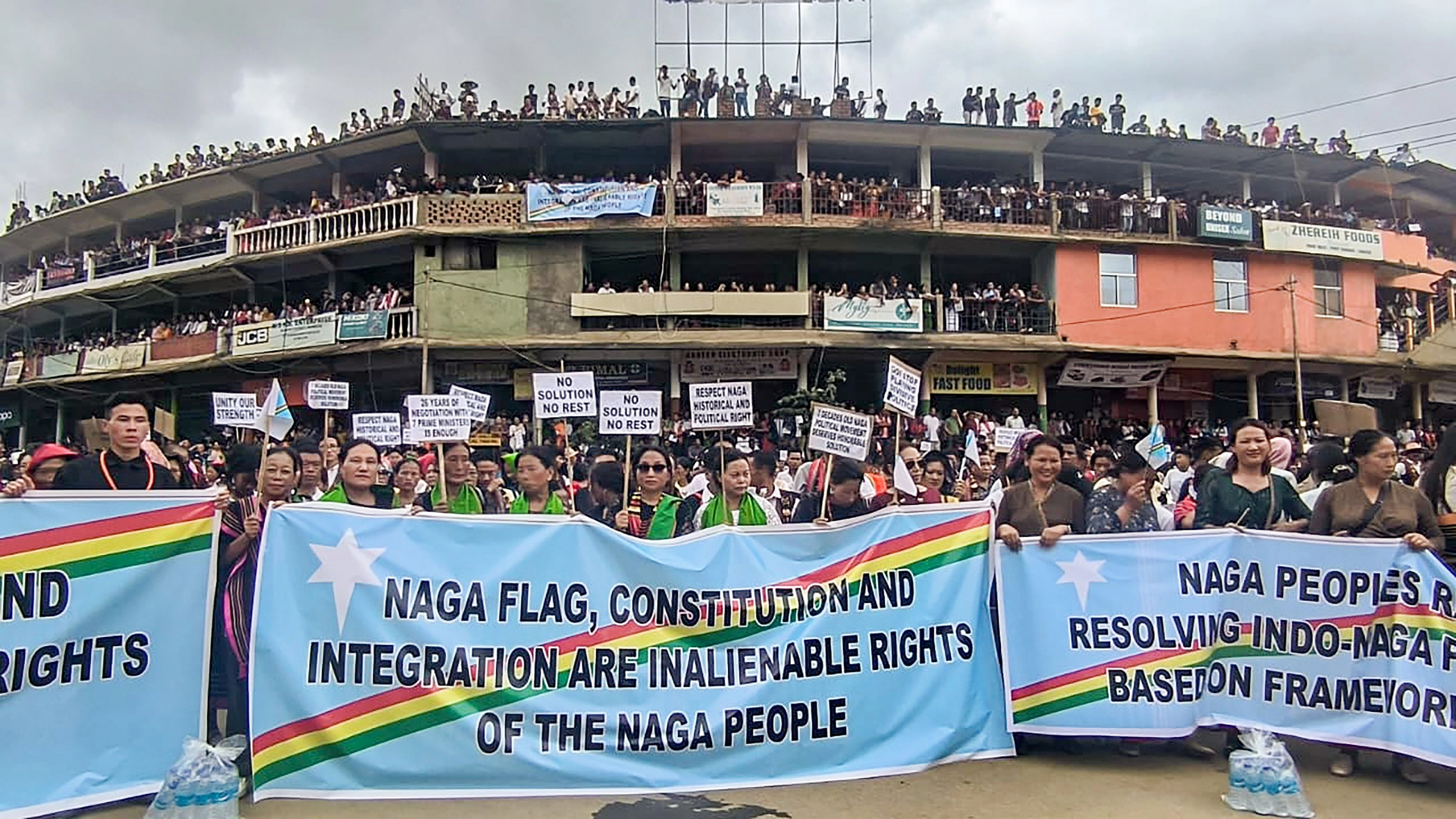 <div class="paragraphs"><p>Naga community people participated in a rally organised by the United Naga Council (UNC) seeking a solution for the Indo-Naga political issue based on the Framework Agreement, last year.</p></div>