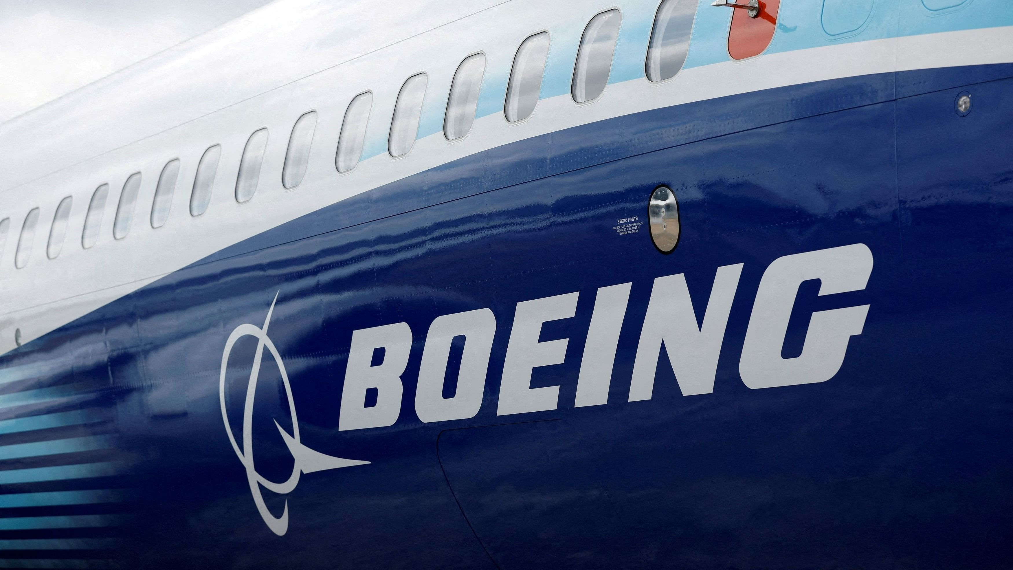 <div class="paragraphs"><p>The Boeing logo  seen on an aircraft.</p></div>