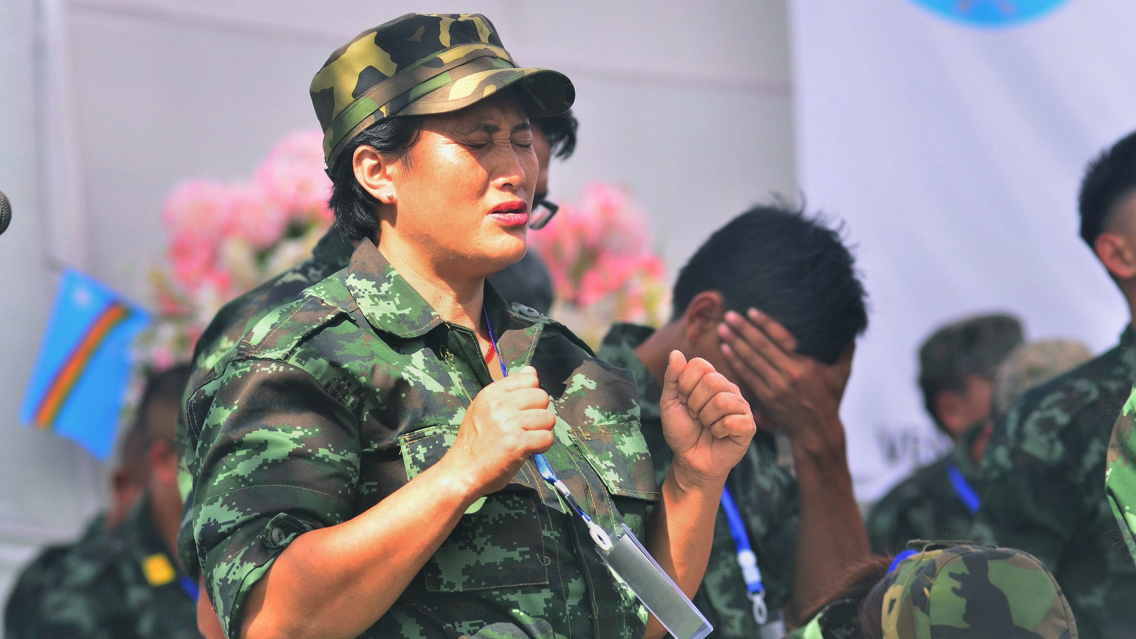 <div class="paragraphs"><p>A member of NSCN-IM prays during the Christ Council of Nagalim Churches' Prayer Summit at Dimapur, Nagaland.&nbsp; Representative image</p></div>