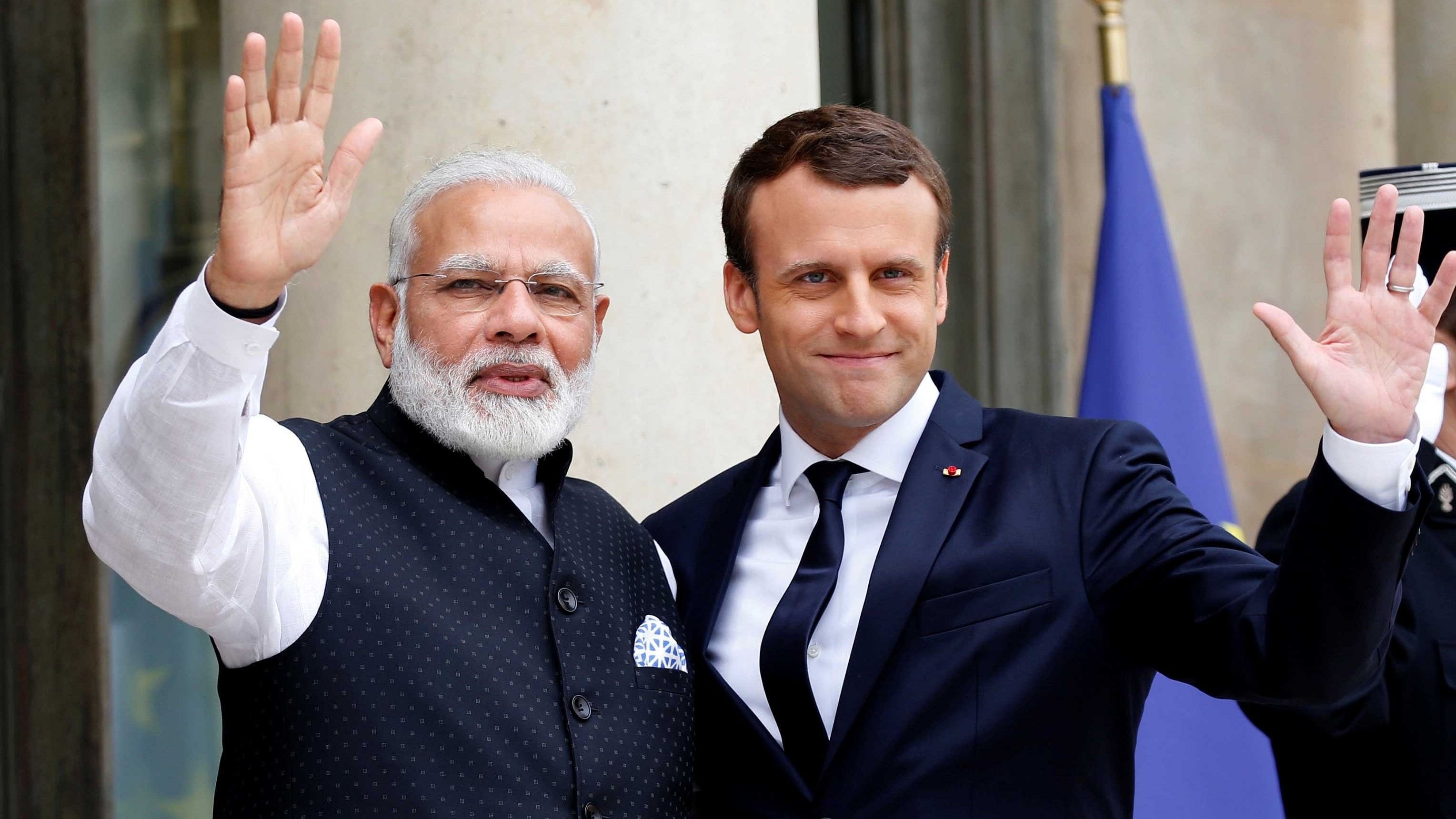 <div class="paragraphs"><p>Prime Minster Narendra Modi meets French President Emmanuel Macron.</p></div>