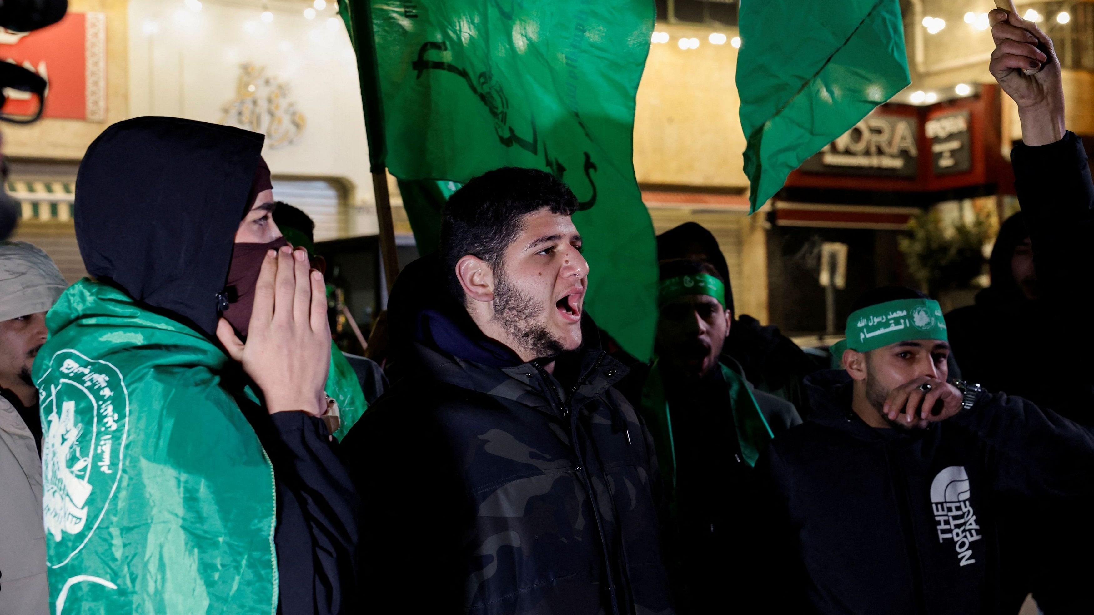 <div class="paragraphs"><p>Palestinians take part in a protest against the killing of senior Hamas official, Saleh al-Arouri, in Hebron in the Israeli-occupied West Bank January 2, 2024.</p></div>