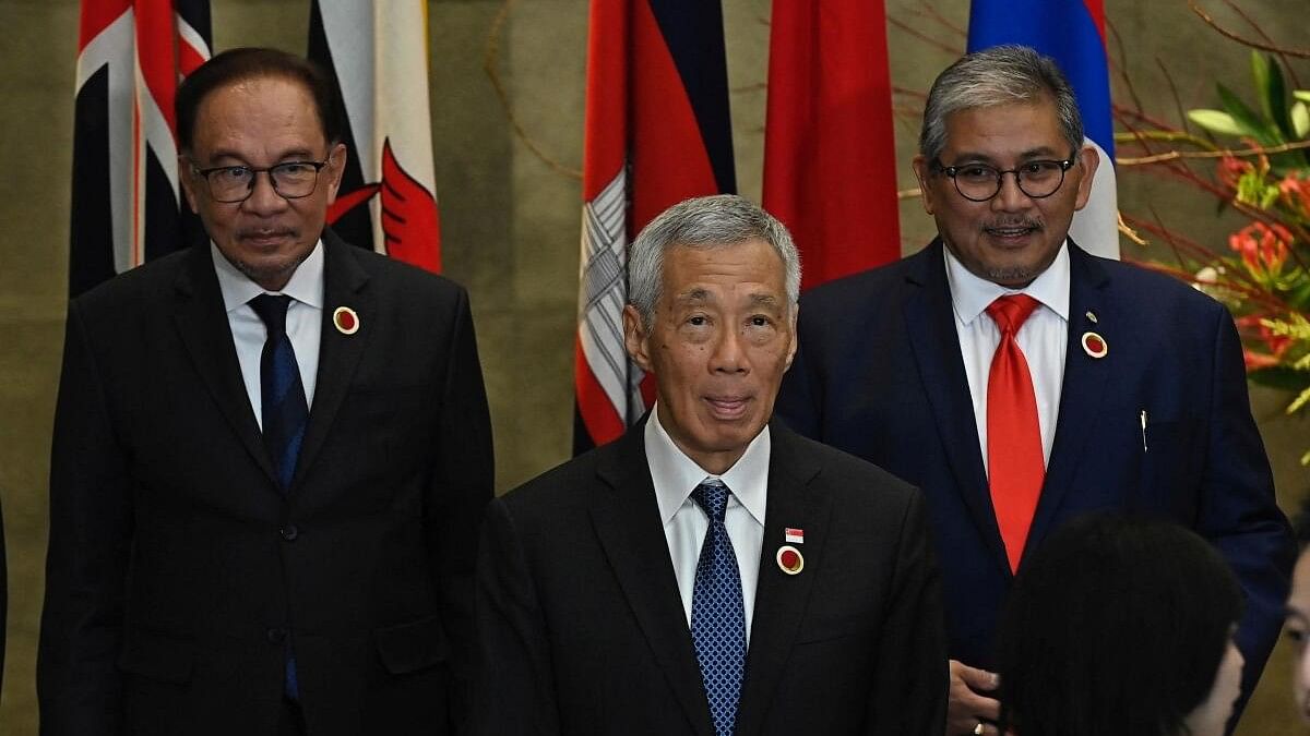 <div class="paragraphs"><p>Singapore's Prime Minister Lee Hsien Loong, Malaysia's Prime Minister Anwar Ibrahim, and Brunei's 2nd Minister of Foreign Affairs Erywan Yusof.</p></div>