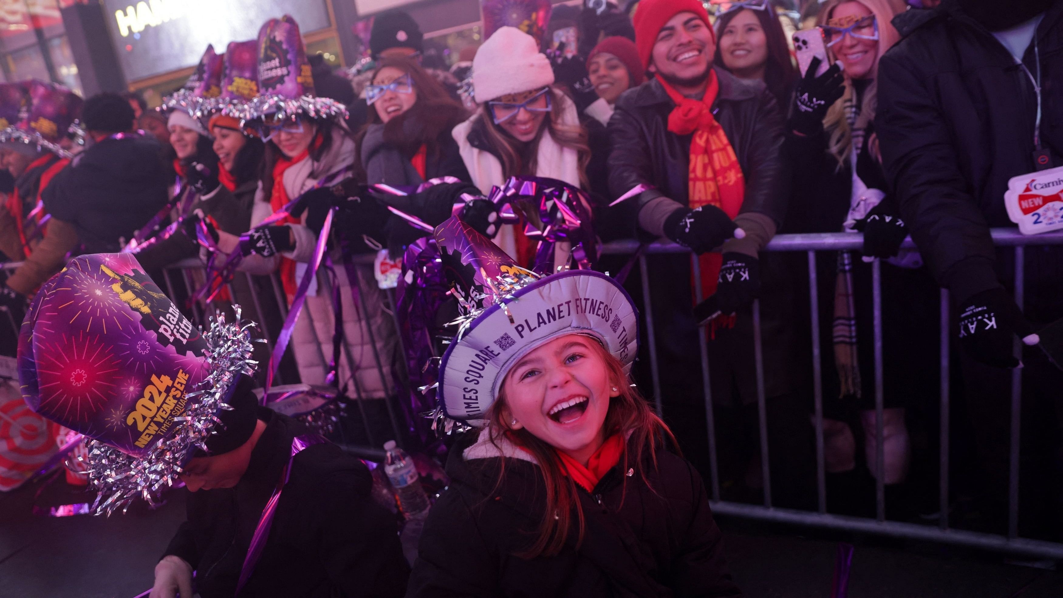 <div class="paragraphs"><p>Revellers gather in Times Square during the celebrations of New Year's Eve, in New York City, New York, US, December 31, 2023.</p></div>