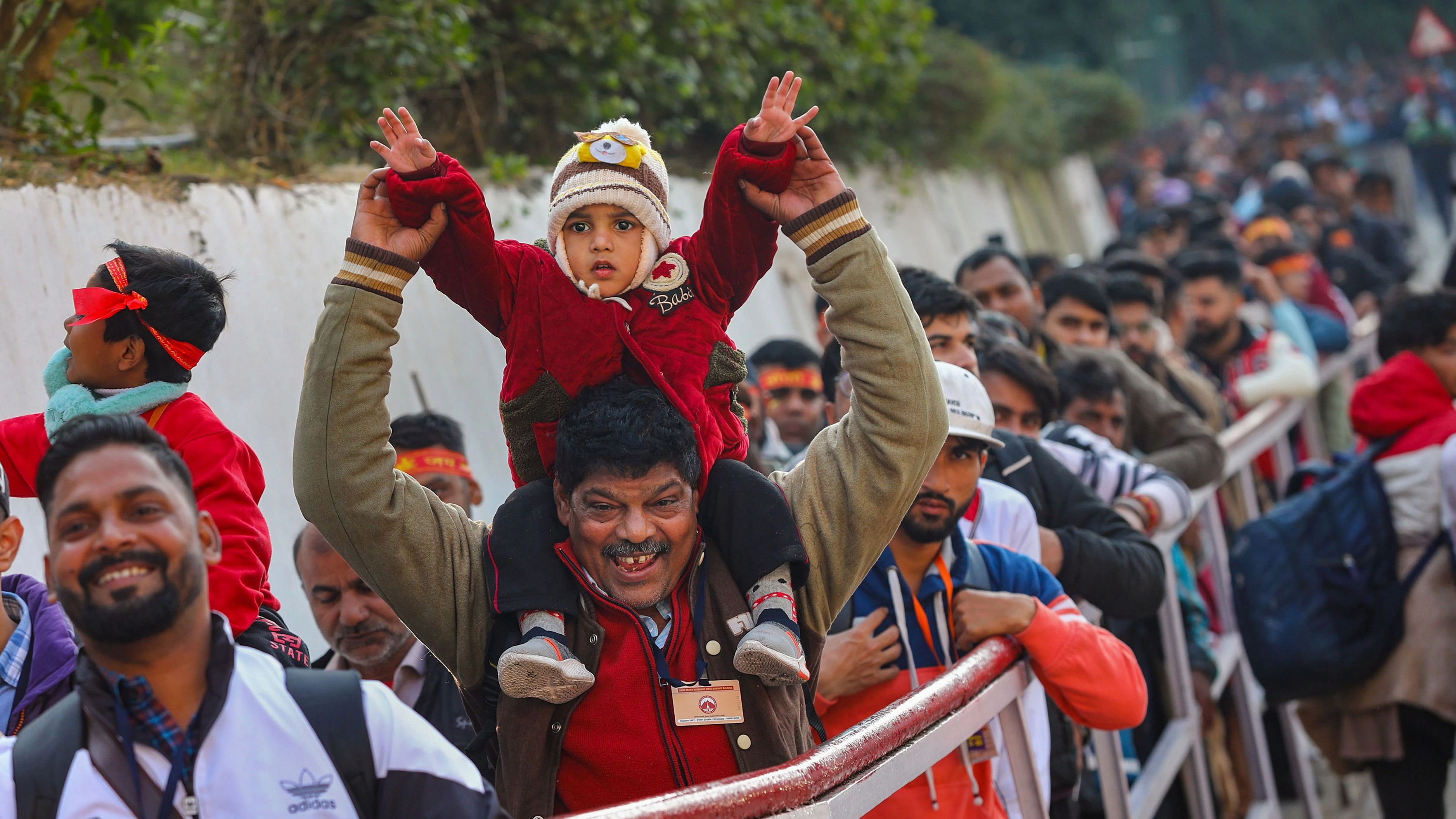 <div class="paragraphs"><p>Devotees on their way to Mata Vaishno Devi.</p></div>