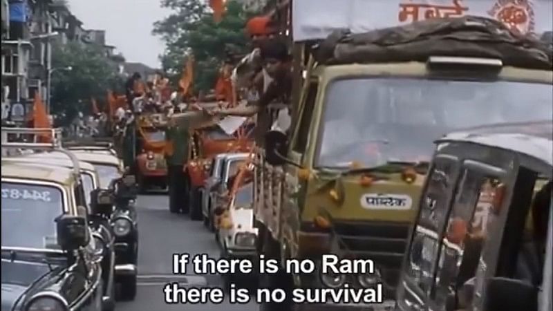 <div class="paragraphs"><p>Screengrab from the documentary film 'Ram Ke Naam' showing people during the Ram temple movement.</p></div>