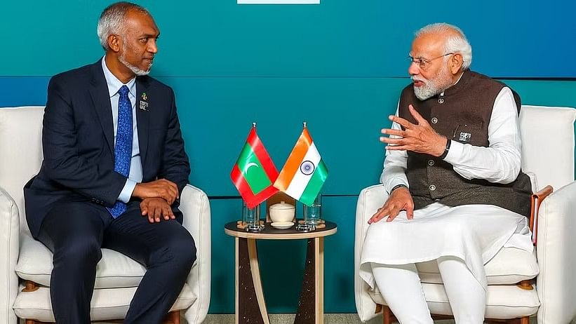 <div class="paragraphs"><p>Prime Minister Narendra Modi with newly-elected Maldivian President Mohamed Muizzu</p></div>