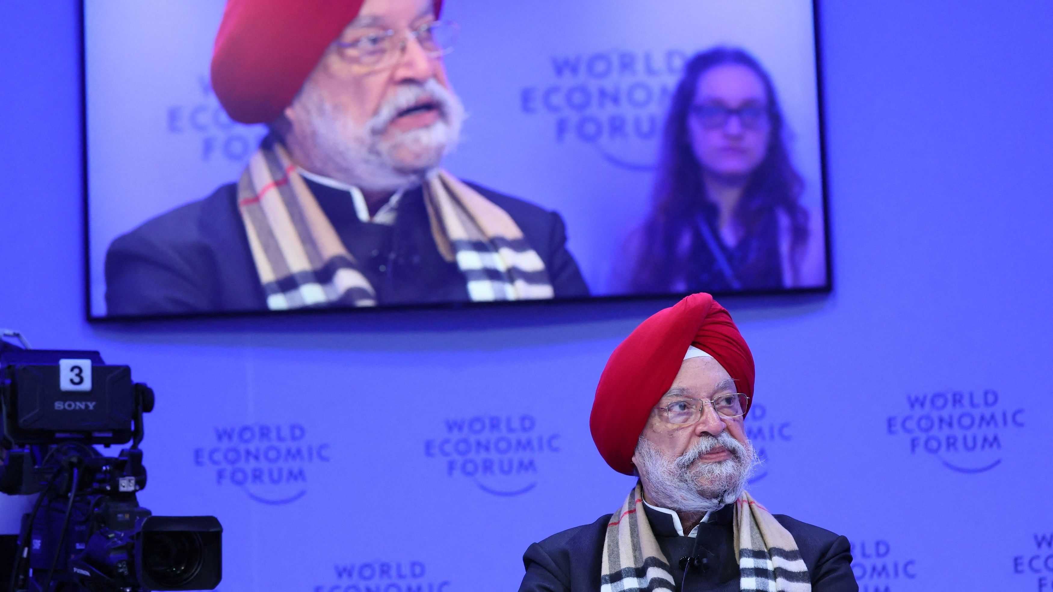 <div class="paragraphs"><p>Minister of Petroleum and Natural Gas of India Hardeep Singh Puri looks on during the 54th annual meeting of the World Economic Forum in Davos, Switzerland, January 16, 2024. </p></div>