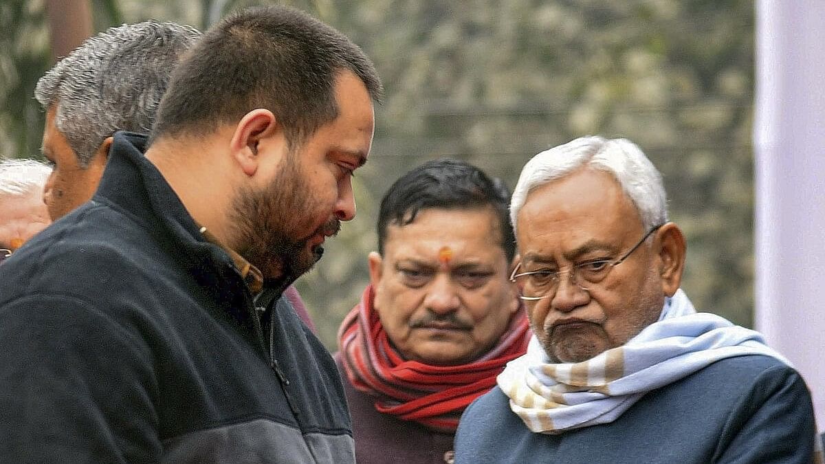 <div class="paragraphs"><p>Bihar Chief Minister Nitish Kumar with Deputy Chief Minister Tejashwi Yadav</p></div>