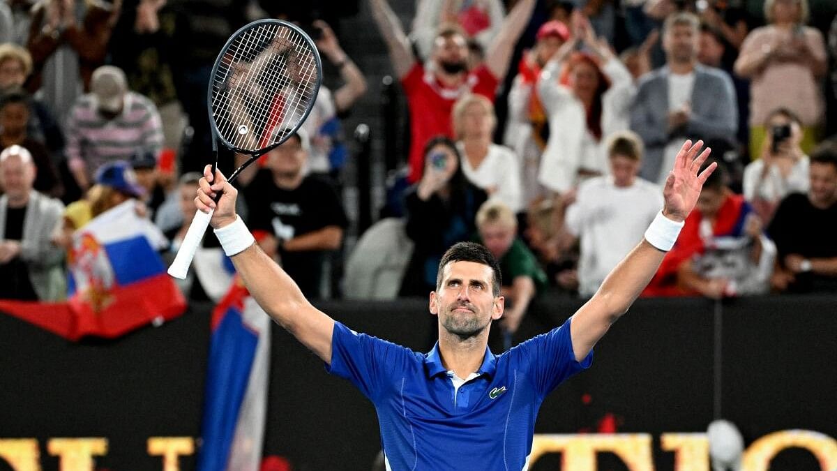 <div class="paragraphs"><p>Serbia's Novak Djokovic reacts after winning his third round match against Argentina's Tomas Martin Etcheverry.</p></div>