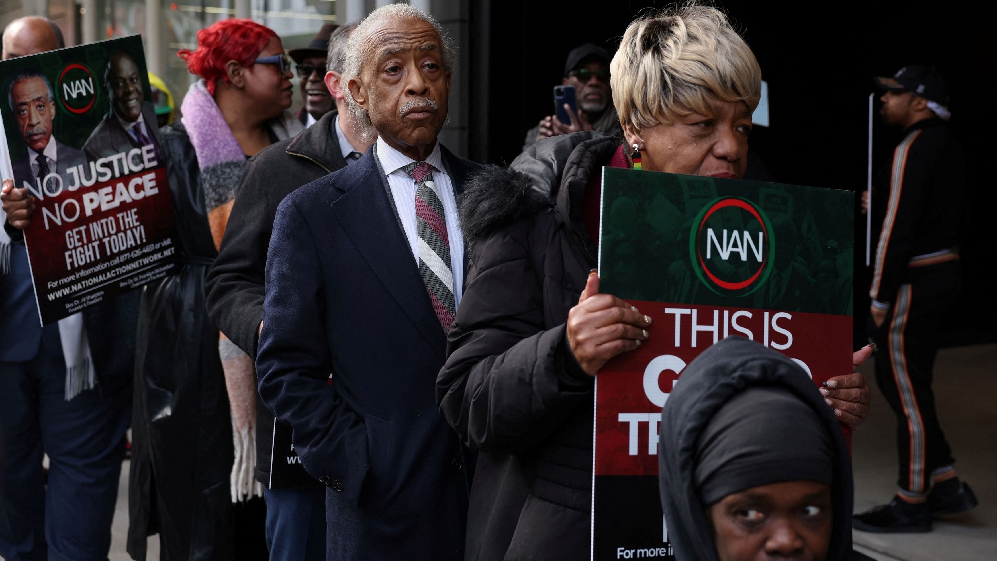 <div class="paragraphs"><p>The Rev Al Sharpton marches outside the office of hedge fund billionaire Bill Ackman protesting his campaign against diversity, equity, and inclusion and attacks against former Harvard University President Claudine Gay.</p></div>
