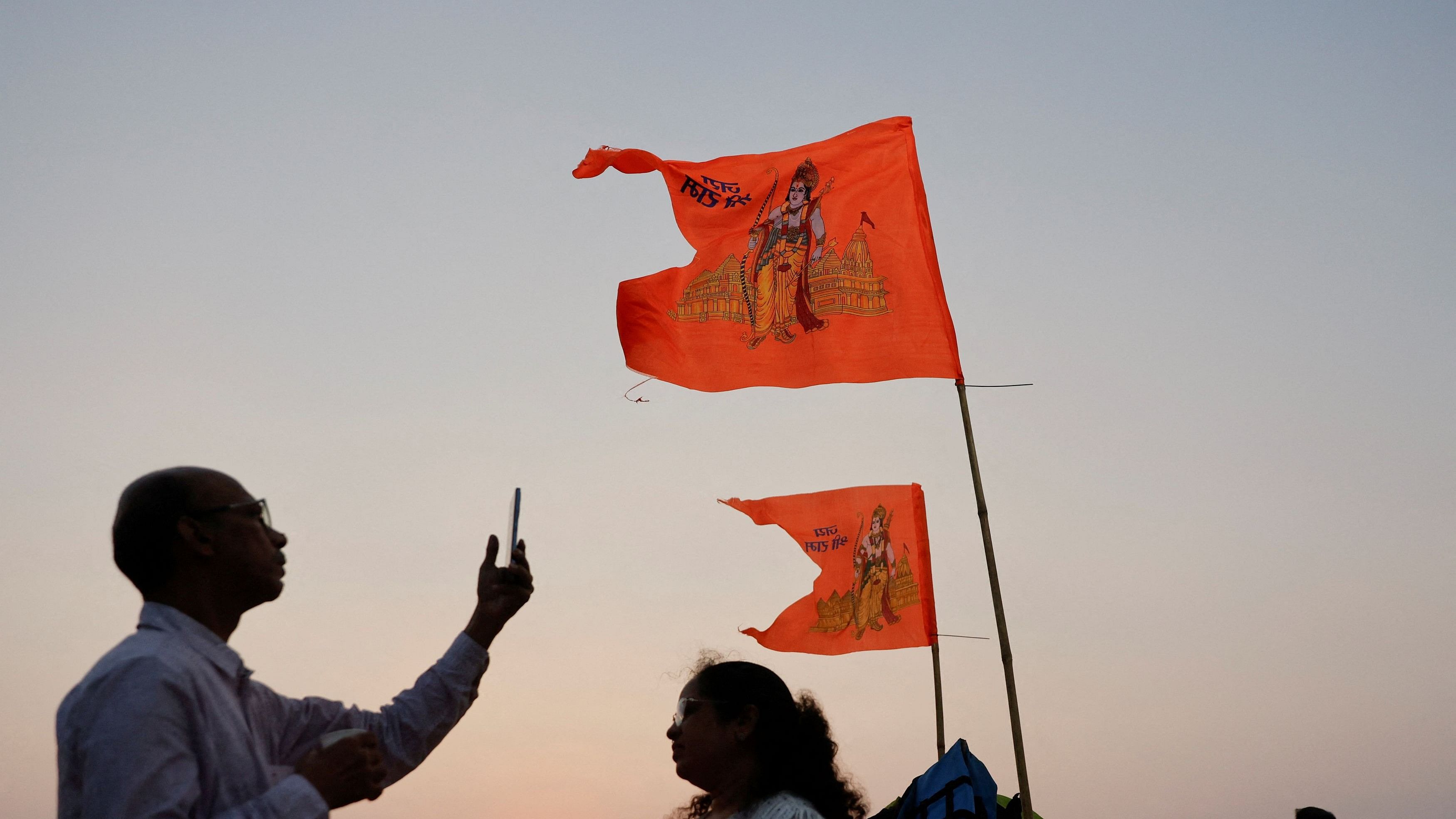 <div class="paragraphs"><p>Flags of Lord Ram fly, ahead of the consecration ceremony in Ayodhya.</p></div>