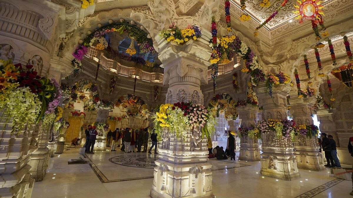 <div class="paragraphs"><p>Inside view of the Ram Temple ahead of its consecration ceremony, in Ayodhya.</p></div>