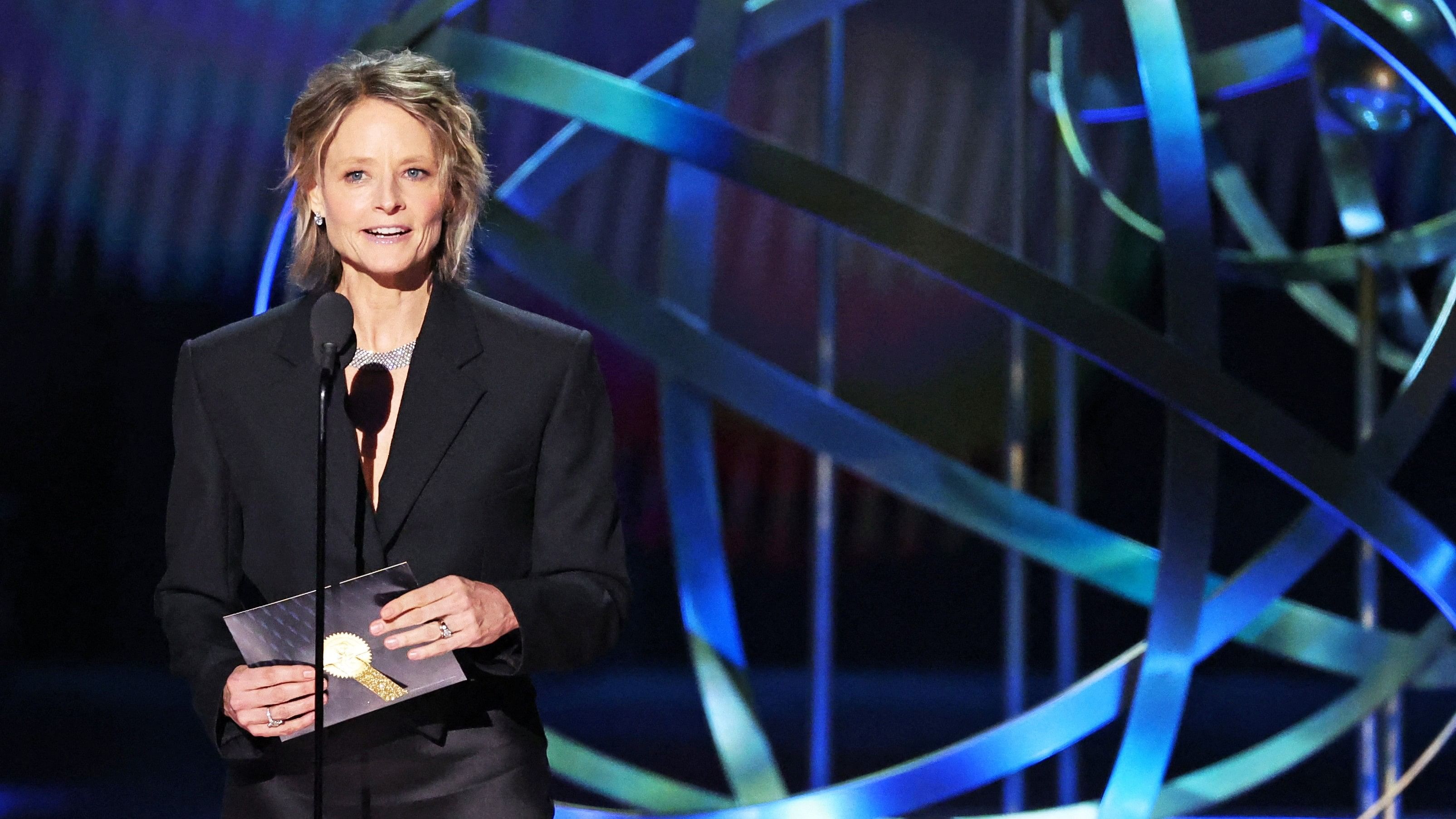 <div class="paragraphs"><p>Jodie Foster attends the 75th Primetime Emmy Awards in Los Angeles.</p></div>