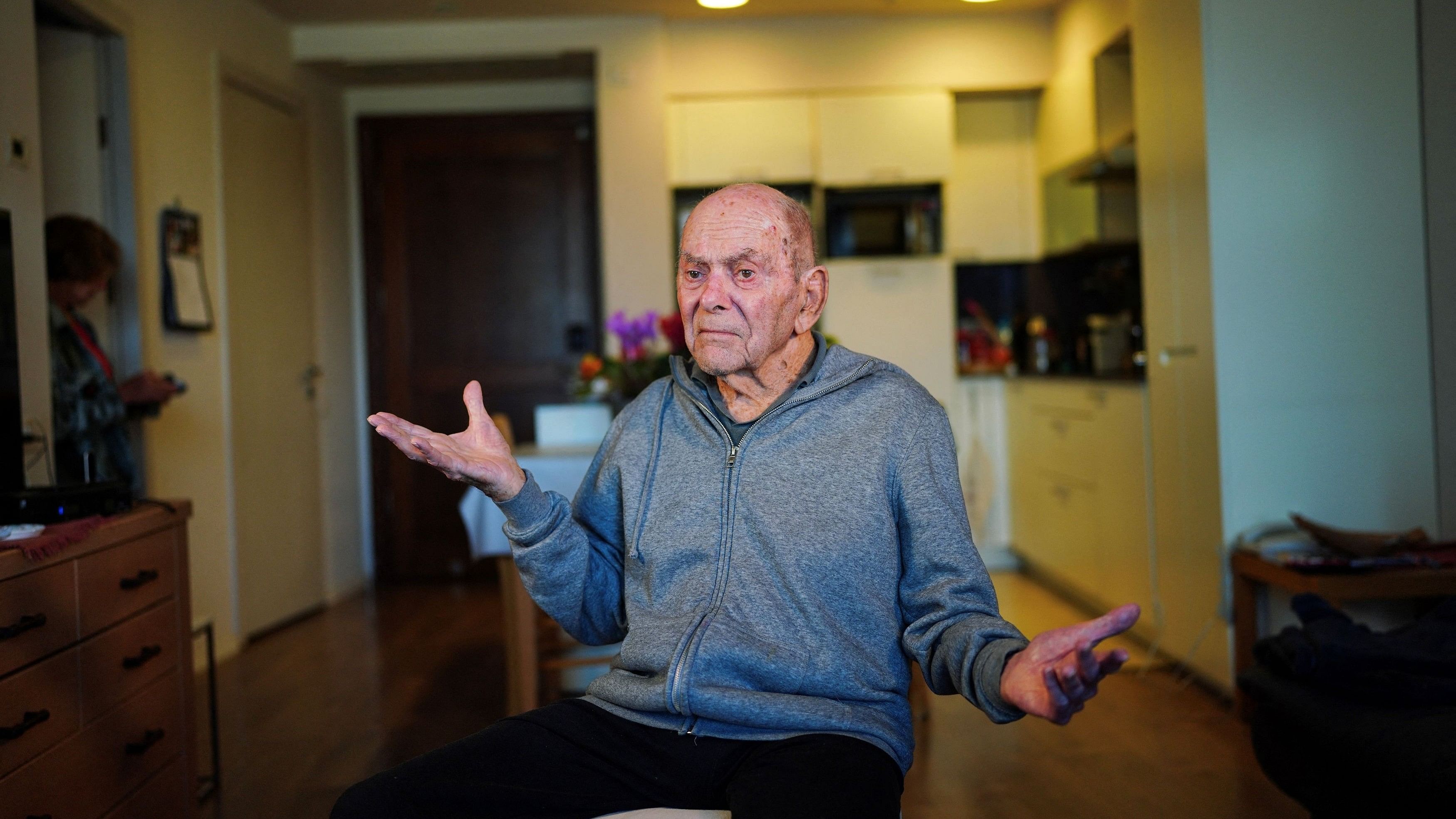 <div class="paragraphs"><p>Haim Raanan, 88, a Holocaust survivor who also survived the deadly October 7 Hamas attack on Kibbutz Beeri, speaks during an interview with Reuters from his temporary accommodation in Tel Aviv, Israel January 21, 2024. </p></div>