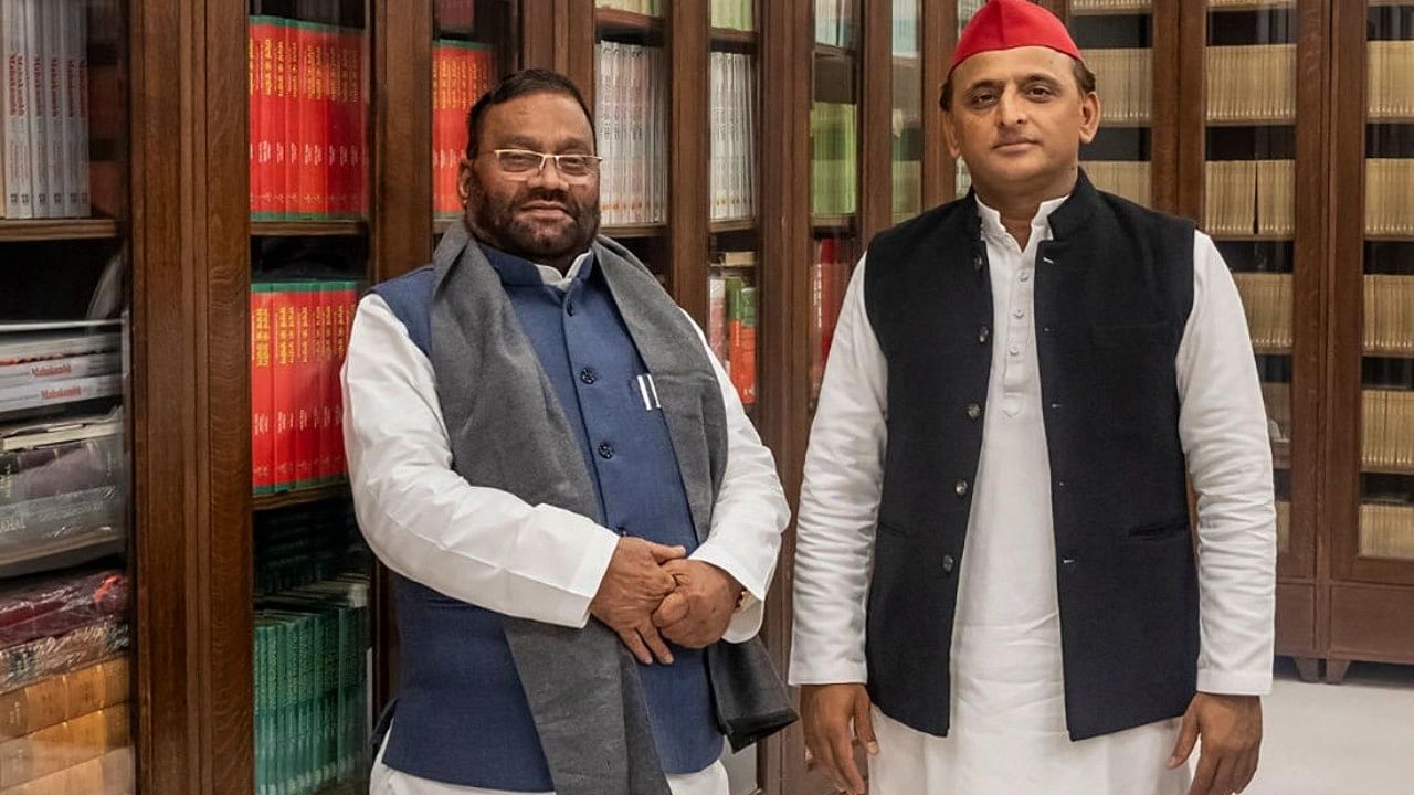 <div class="paragraphs"><p>Swami Prasad Maurya (left) with Samajwadi Party chief Akhilesh Yadav.&nbsp;</p></div>