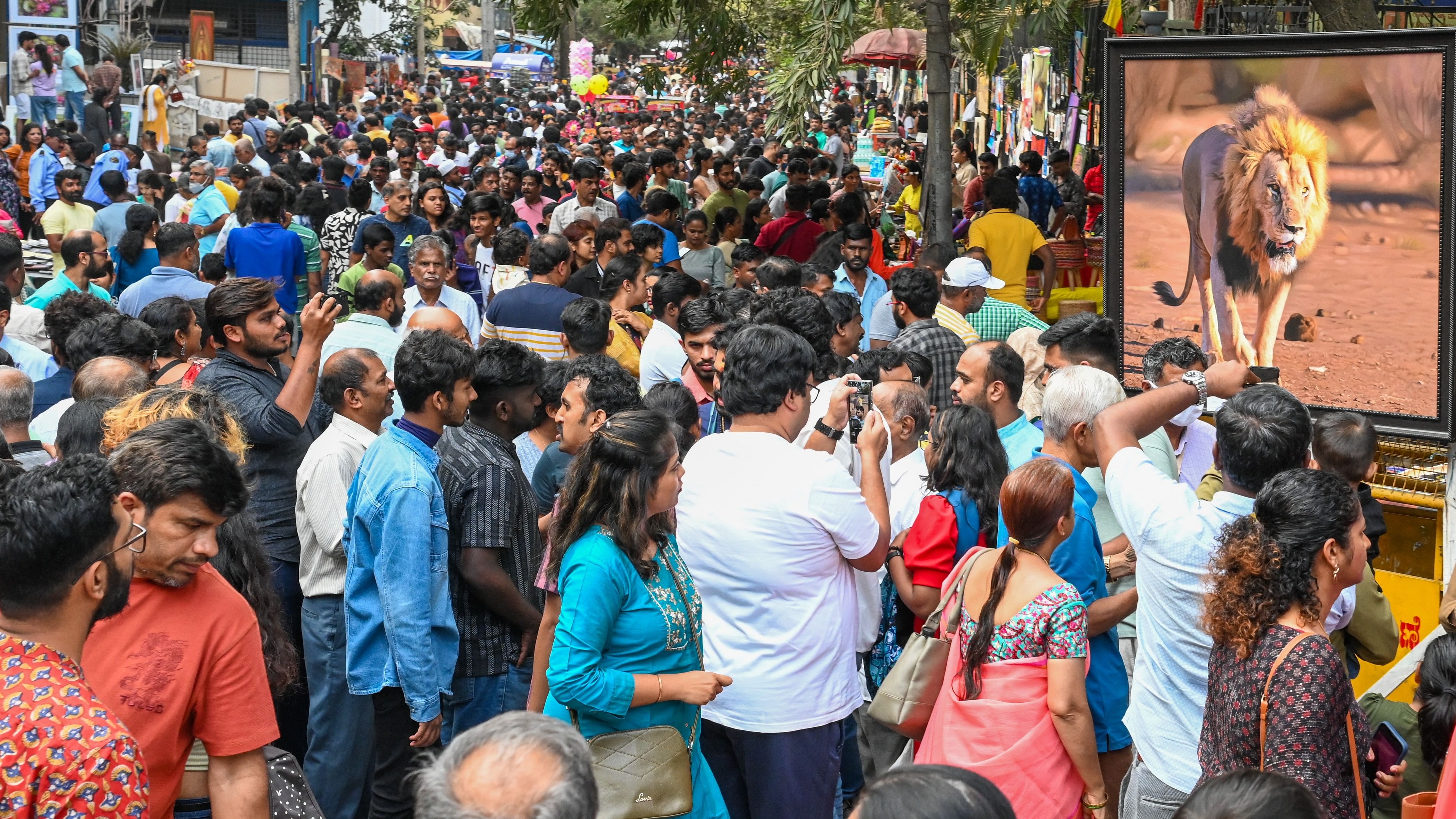 <div class="paragraphs"><p>Vivid scenes from the 21st edition of Chitra Santhe at Kumara Krupa Road on Sunday. </p></div>