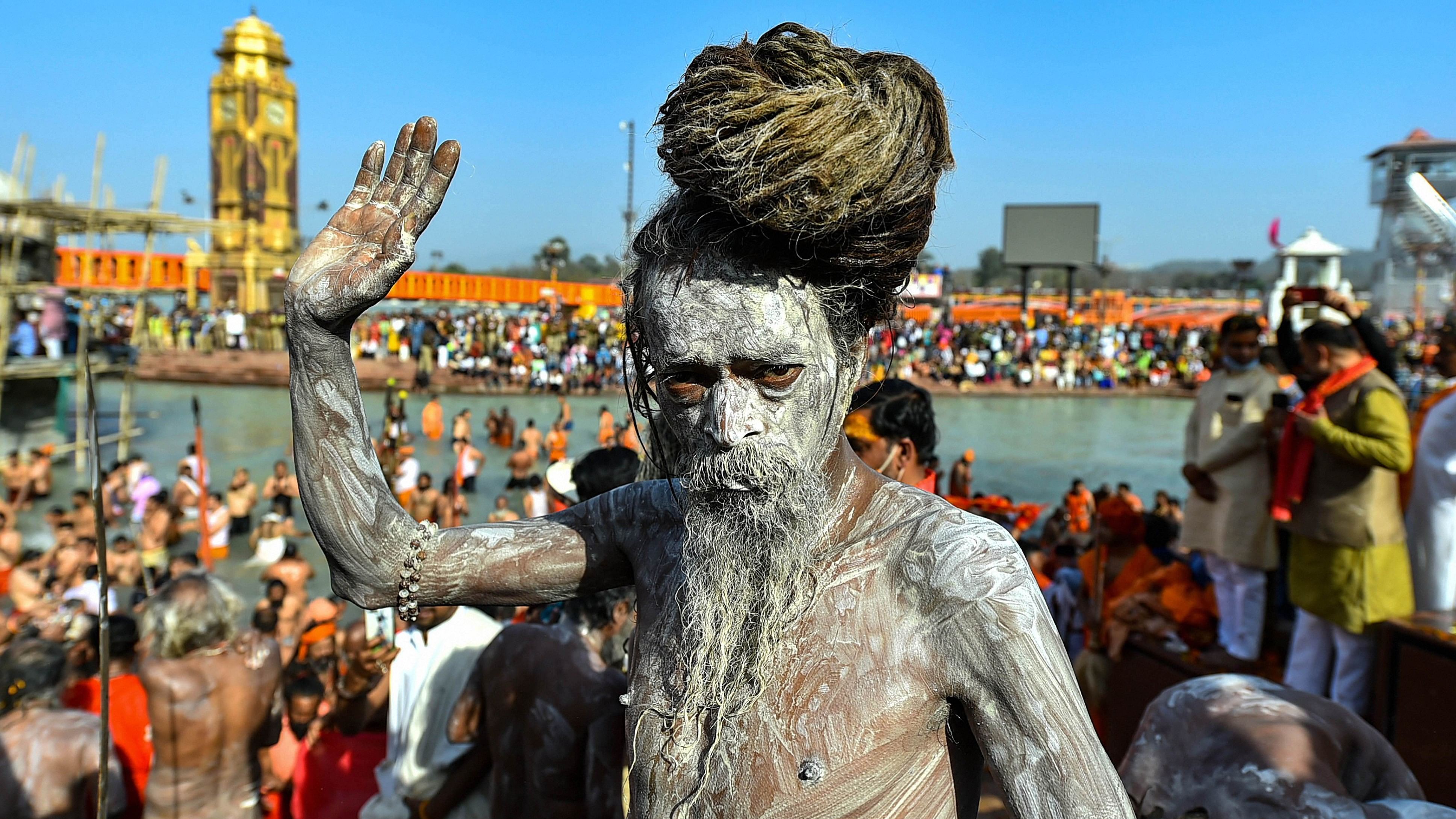 <div class="paragraphs"><p>A 'Naga Sadhu'.&nbsp;</p></div>