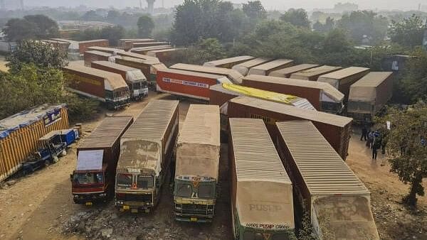 <div class="paragraphs"><p>Representative image of truckers strike.</p></div>