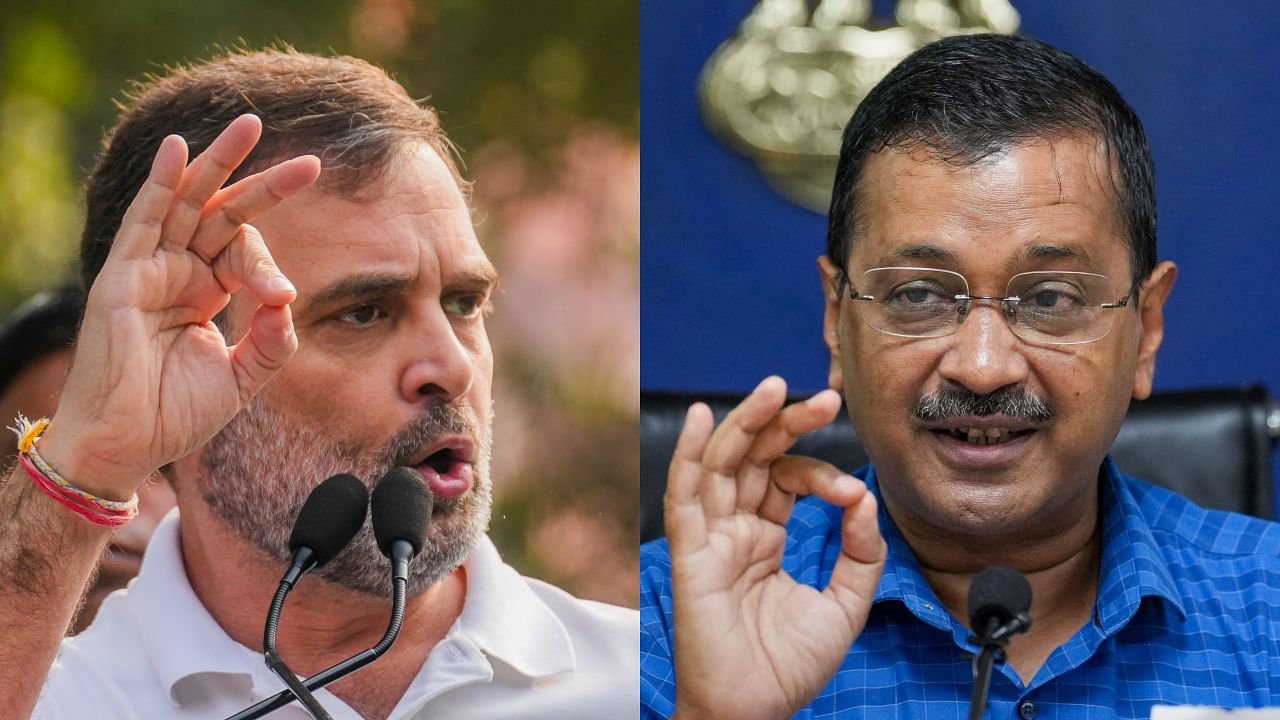 <div class="paragraphs"><p>Congress senior leader Rahul Gandhi (left) and AAP national convener Arvind Kejriwal.&nbsp;</p></div>