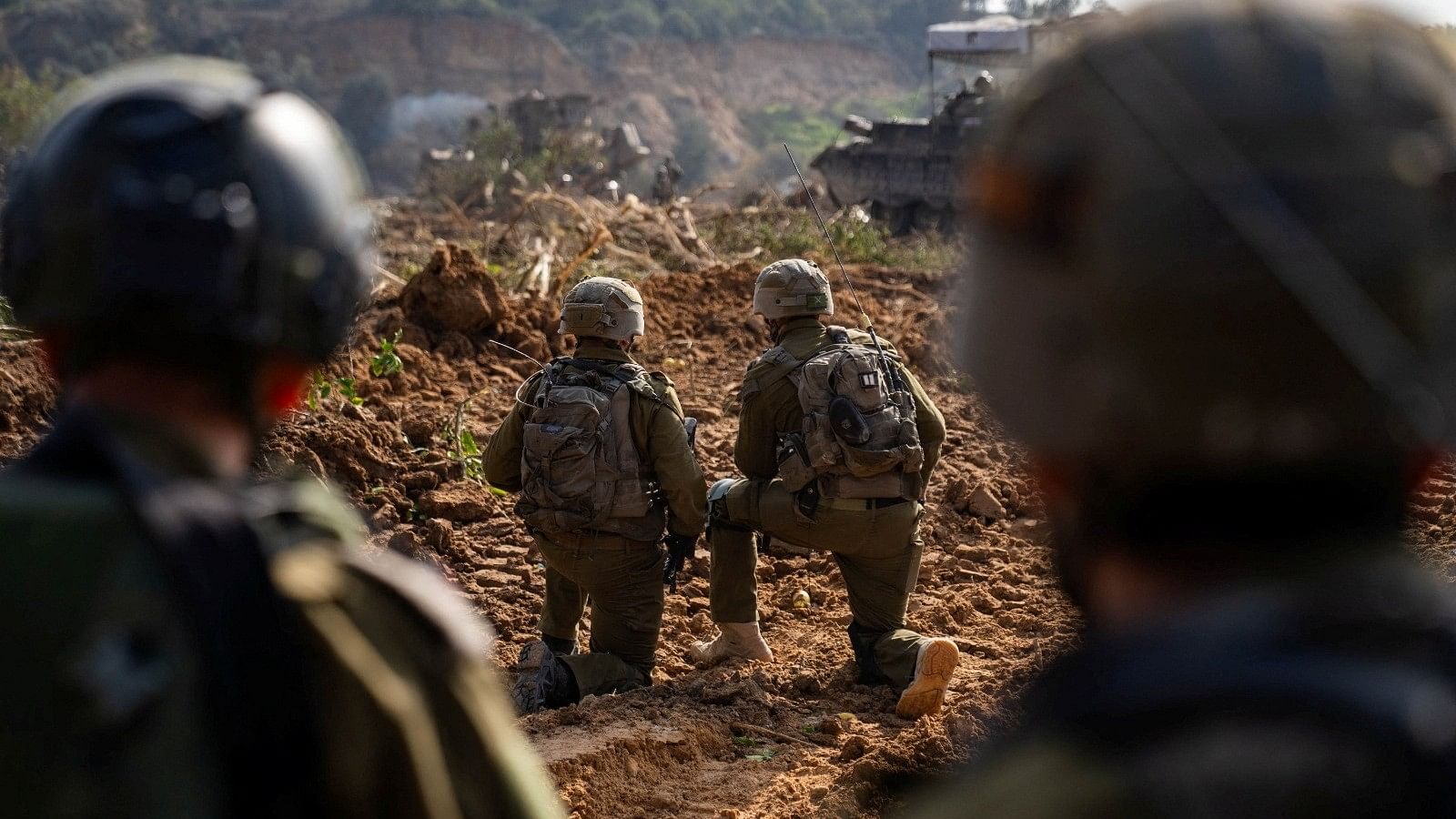 <div class="paragraphs"><p>Israeli soldiers operate in the Gaza Strip amid the ongoing conflict between Israel and the Palestinian Islamist group Hamas, in this handout picture released on January 6, 2024.  </p></div>