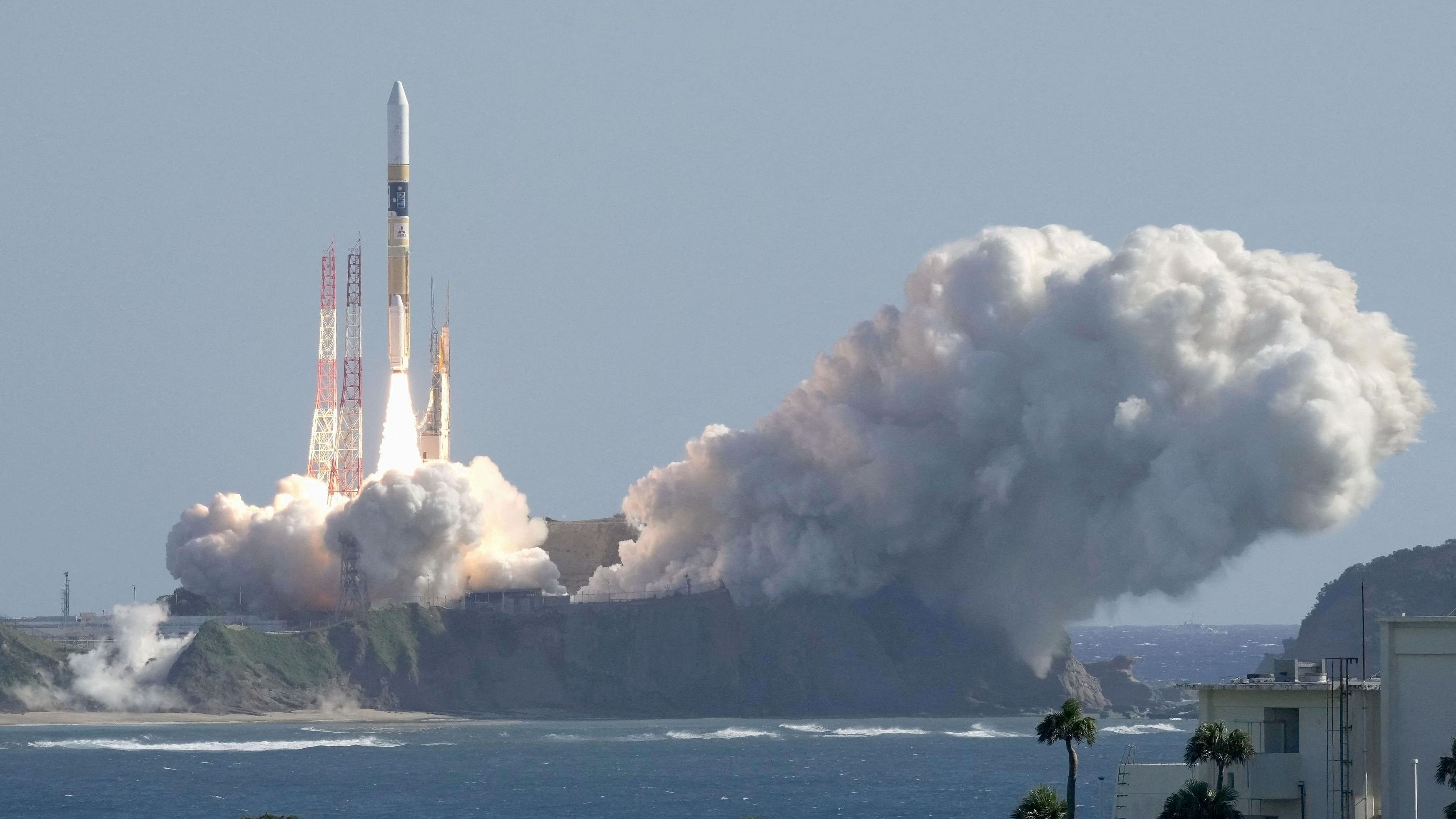 <div class="paragraphs"><p>H-IIA rocket carrying the national space agency's moon lander is launched at Tanegashima Space Center on the southwestern island of Tanegashima, Japan in this photo taken by Kyodo on September 7, 2023.</p></div>