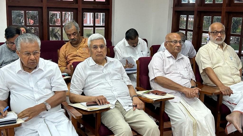 <div class="paragraphs"><p>CPI(M) leaders at the party's central committee meeting.</p></div>