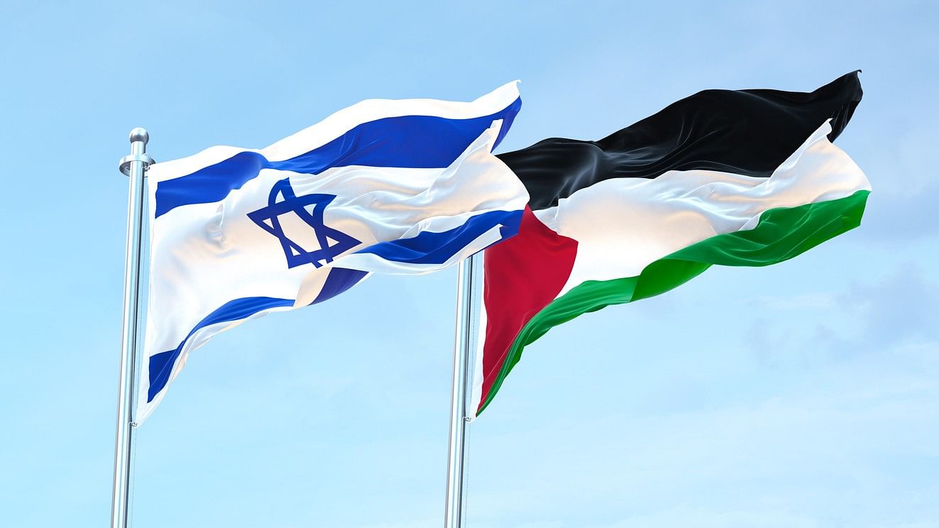 <div class="paragraphs"><p>Israel and Palestine's National flags.</p></div>