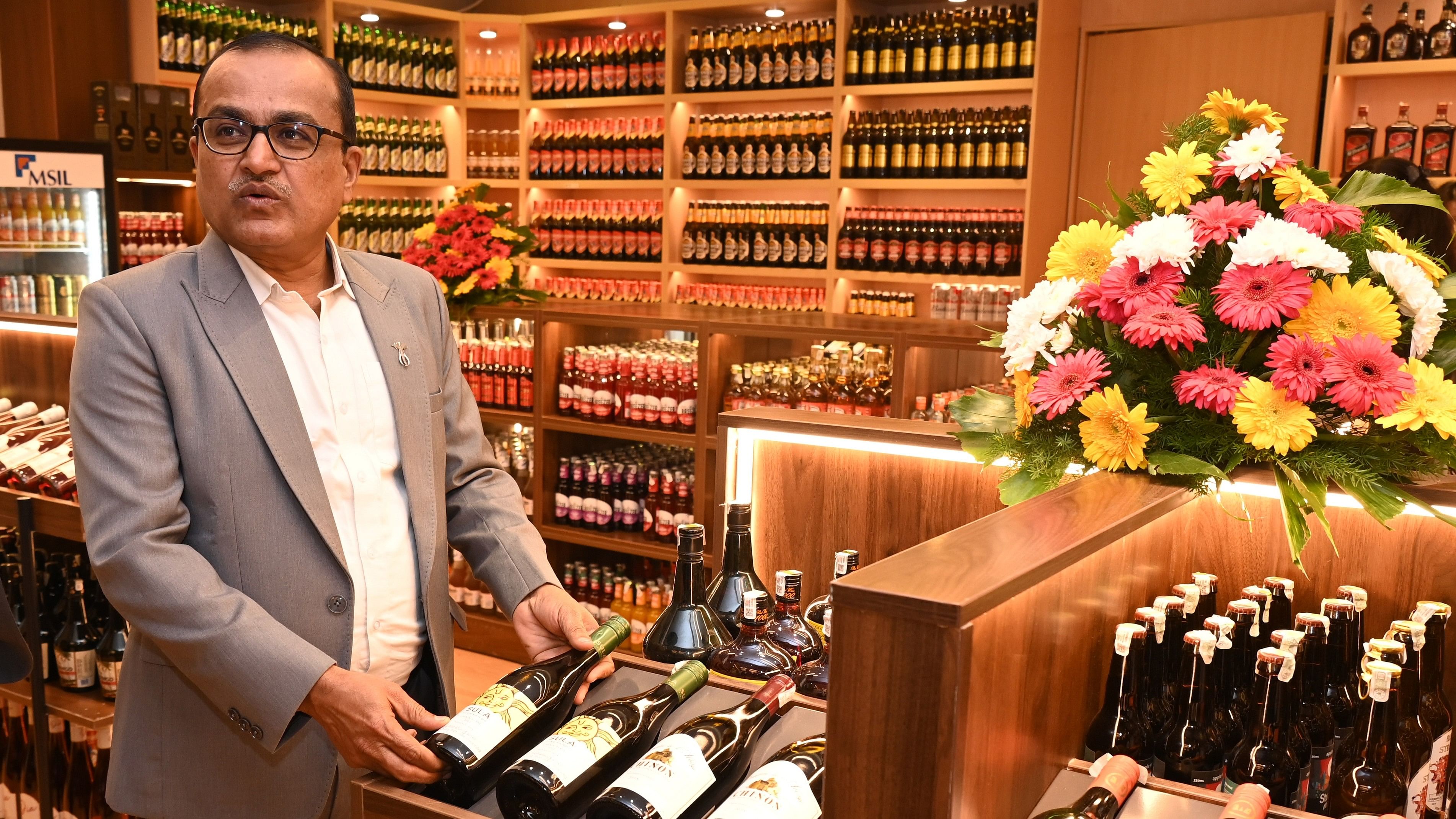 <div class="paragraphs"><p>MSIL Managing Director Manoj Kumar at the premium liqour outlet on West of Chord Road on Monday. </p></div>