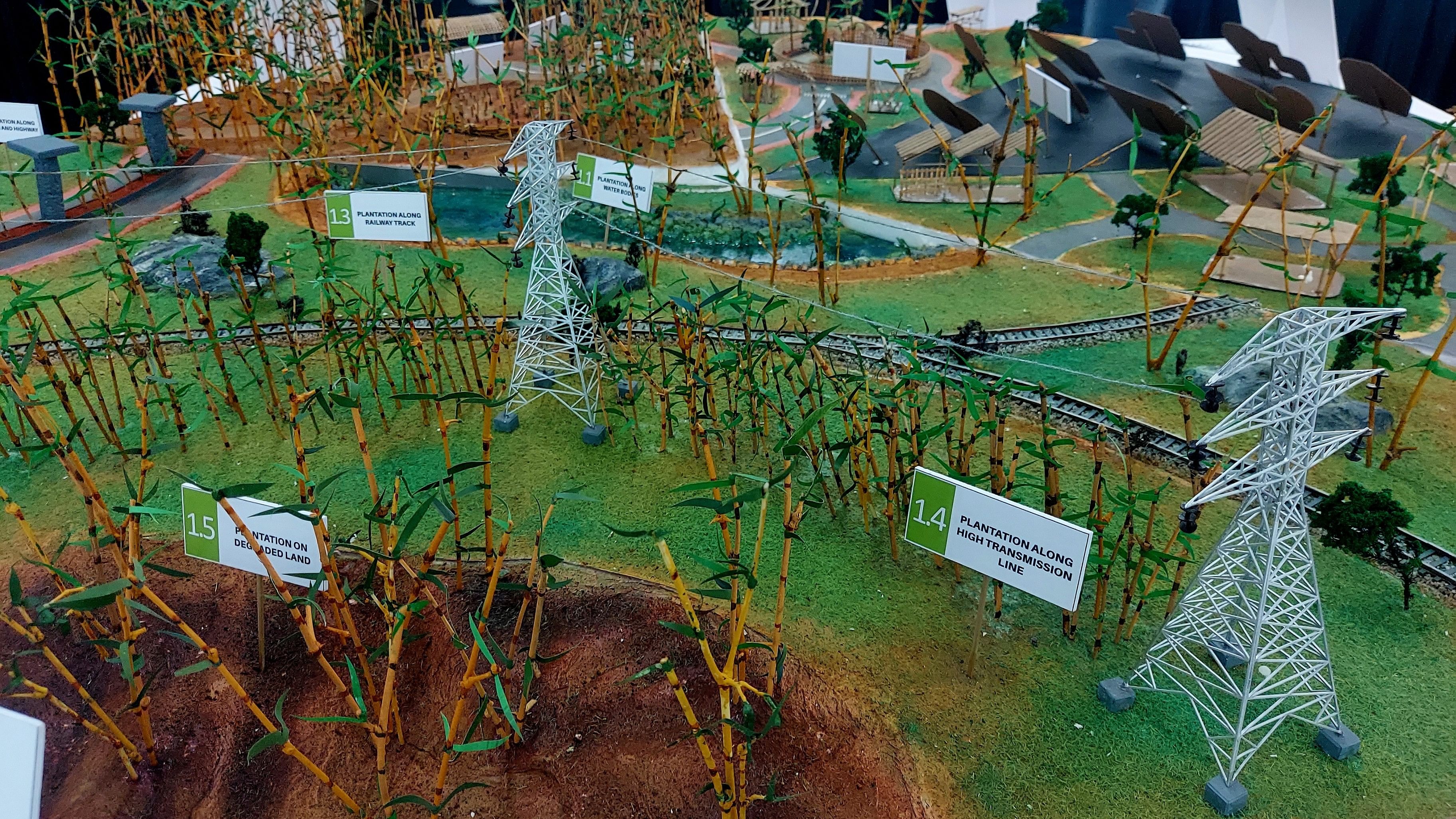 A model of ‘The Bamboo City, Bengaluru’ was exhibited at an art centre on M G Road recently