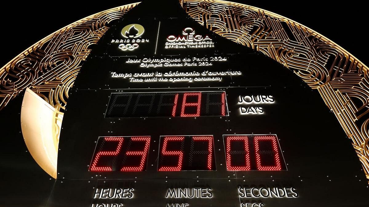 <div class="paragraphs"><p>With six months to go until the start of the Paris 2024 Olympics the countdown clock is seen.</p></div>