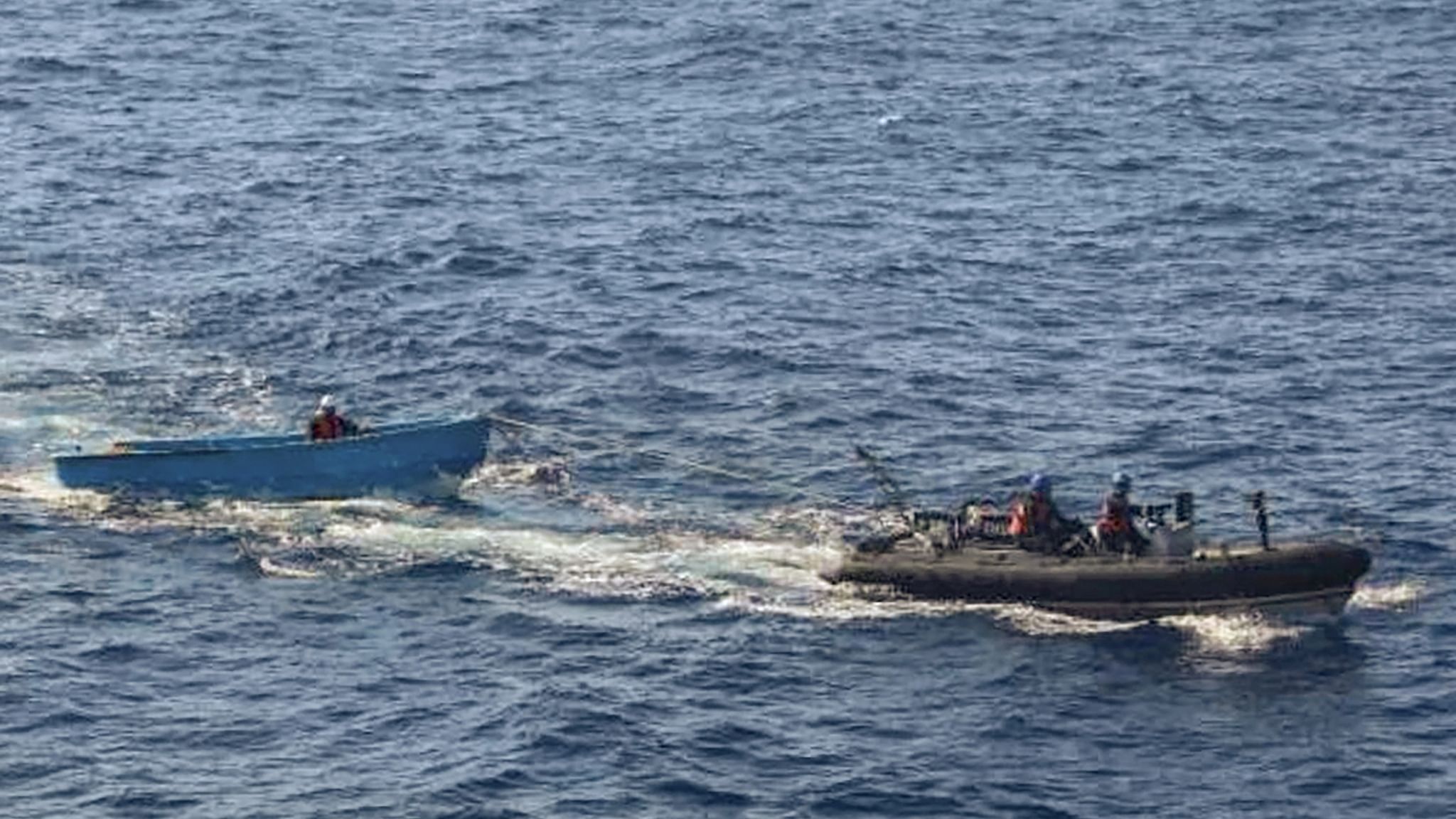 <div class="paragraphs"><p>A glimpse during Indian Navy Ship INS Sumitra's anti-piracy operation along the east coast of Somalia and Gulf of Aden.</p></div>