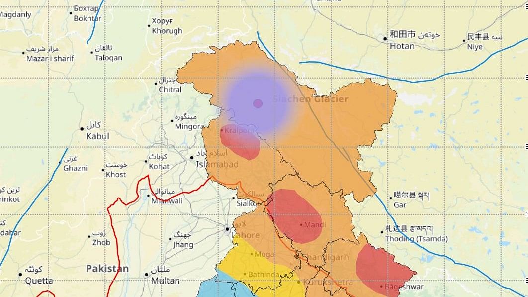 <div class="paragraphs"><p>The purple marked region in the map indicates the quake hit Leh, Ladakh areas on Tuesday, January 30, 2024.</p></div>