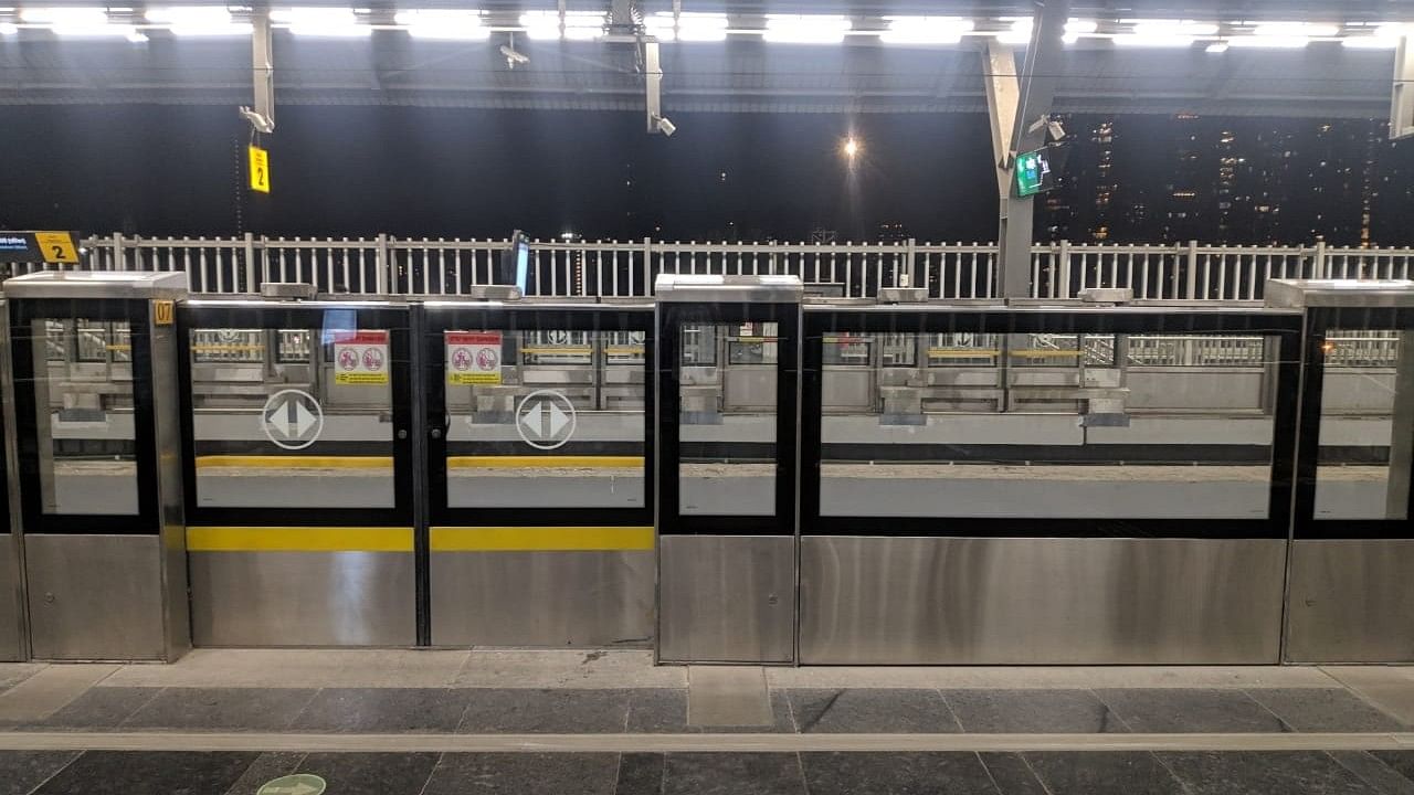 <div class="paragraphs"><p>A platform screen gate at a metro station in Mumbai. </p></div>