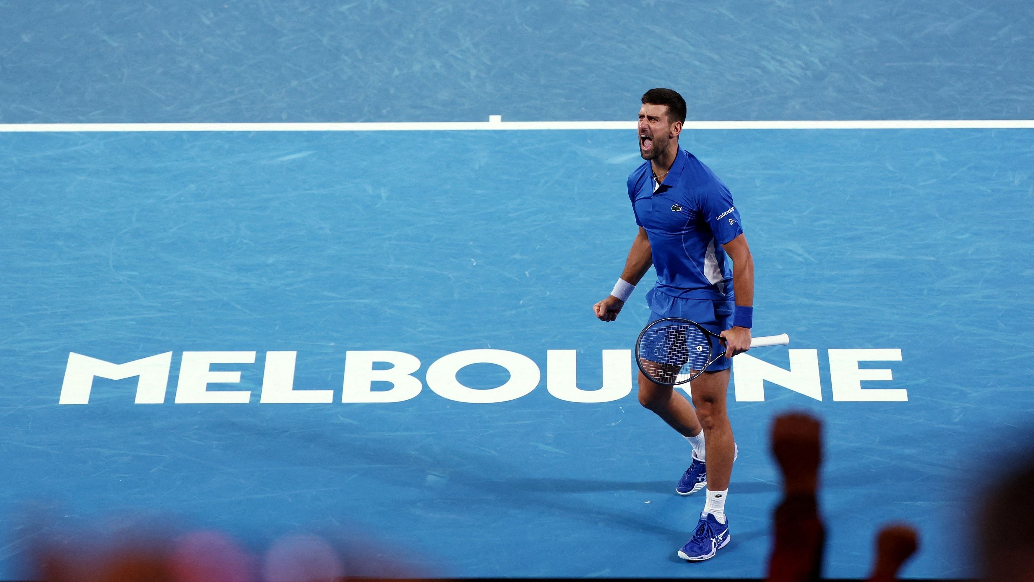 <div class="paragraphs"><p> Serbia's Novak Djokovic reacts after winning his second round match against Australia's Alexei Popyrin.</p></div>