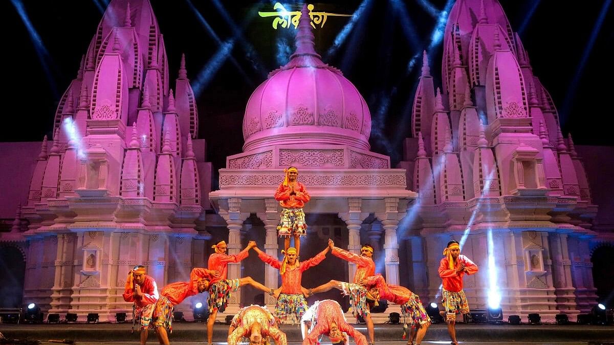 <div class="paragraphs"><p>Artists from Madhya Pradesh perform during Lokrang Mahotsav at Ravindra Bhawan, in Bhopal.</p></div>